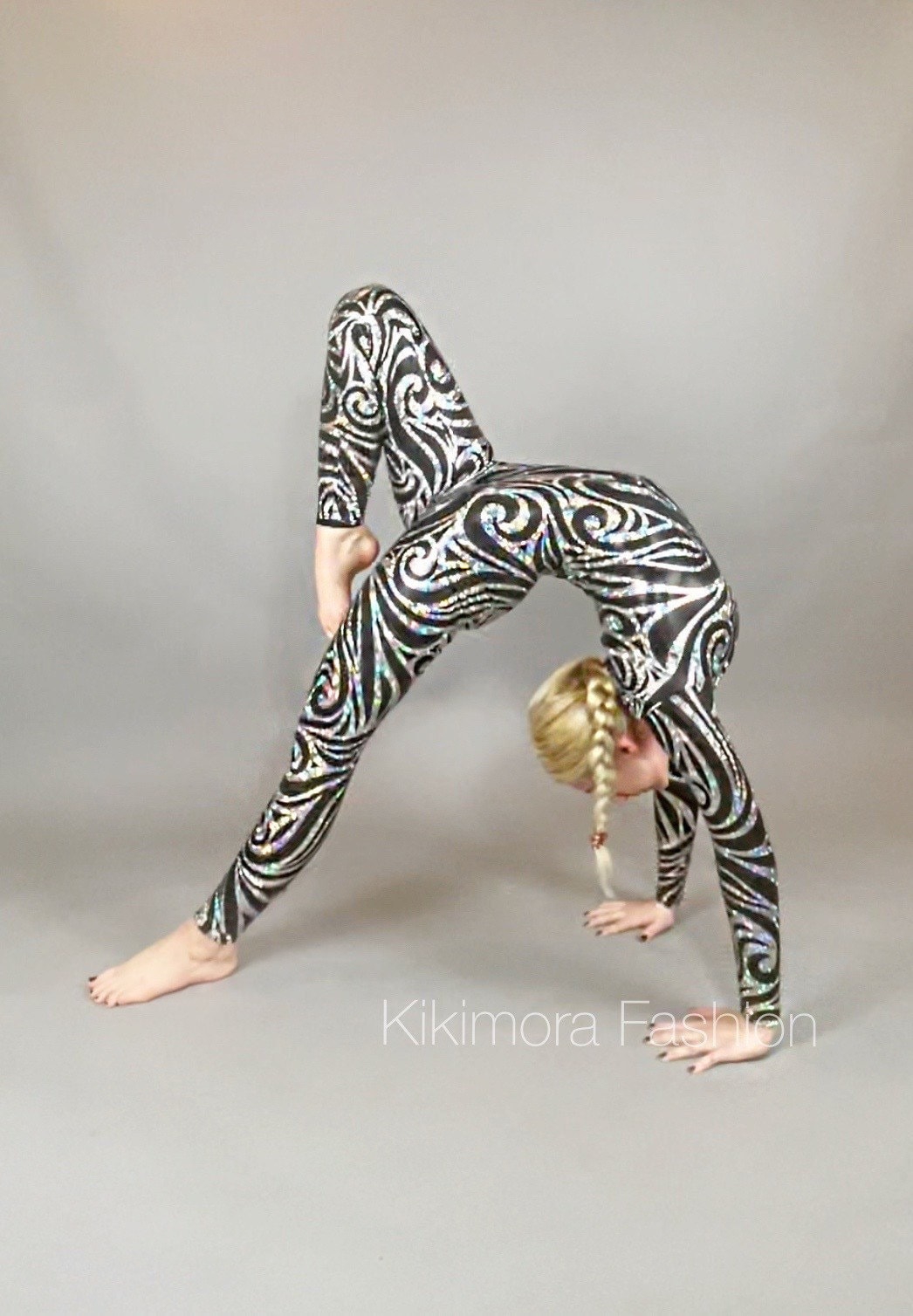 Gymnastic jumpsuit, Beautiful costume for Aerialist, Contortionist gift, Spandex bodysuit, Exotic Dancewear.