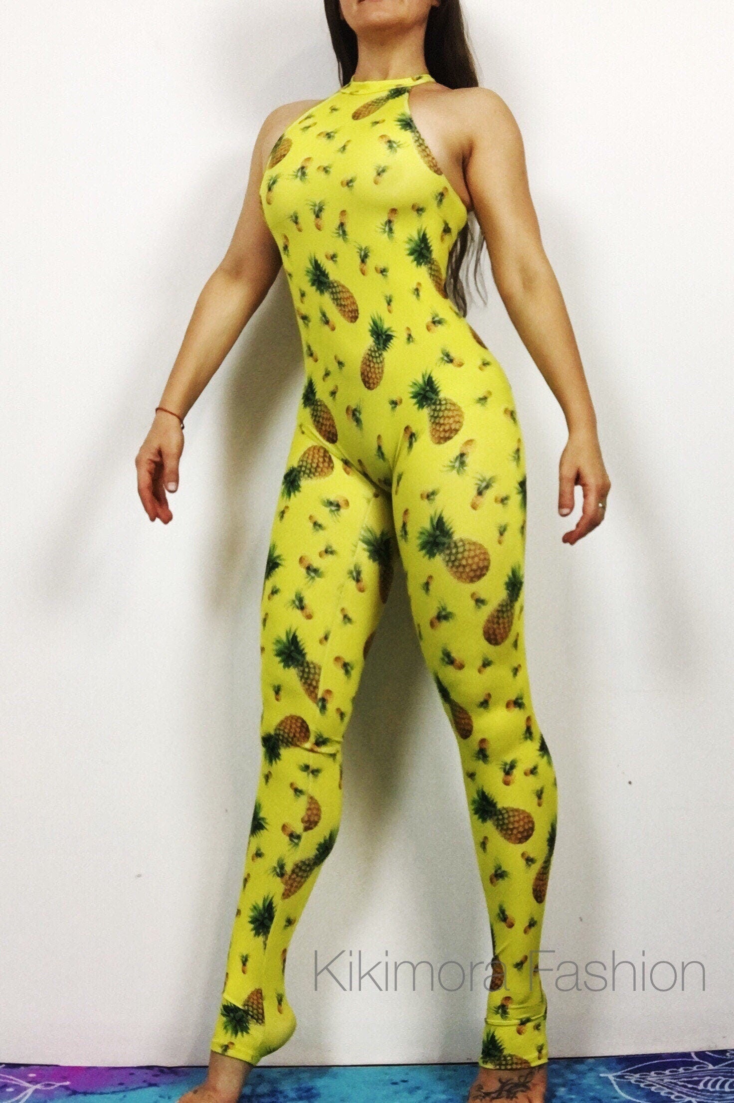 Pineapple Print, Beautiful Catsuit, Trending Now, Summer Vibes, Exotic Dancewear, Festival Fashion