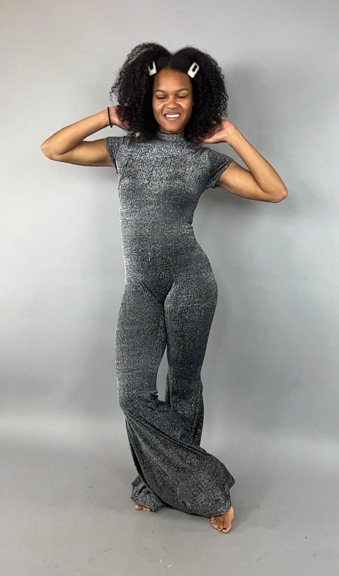 Sparkly Bell Bottom Jumpsuit, Party Outfit, Beautiful Open Back, Trending Now, Dance Teacher Gift, Lycra Jumpsuit