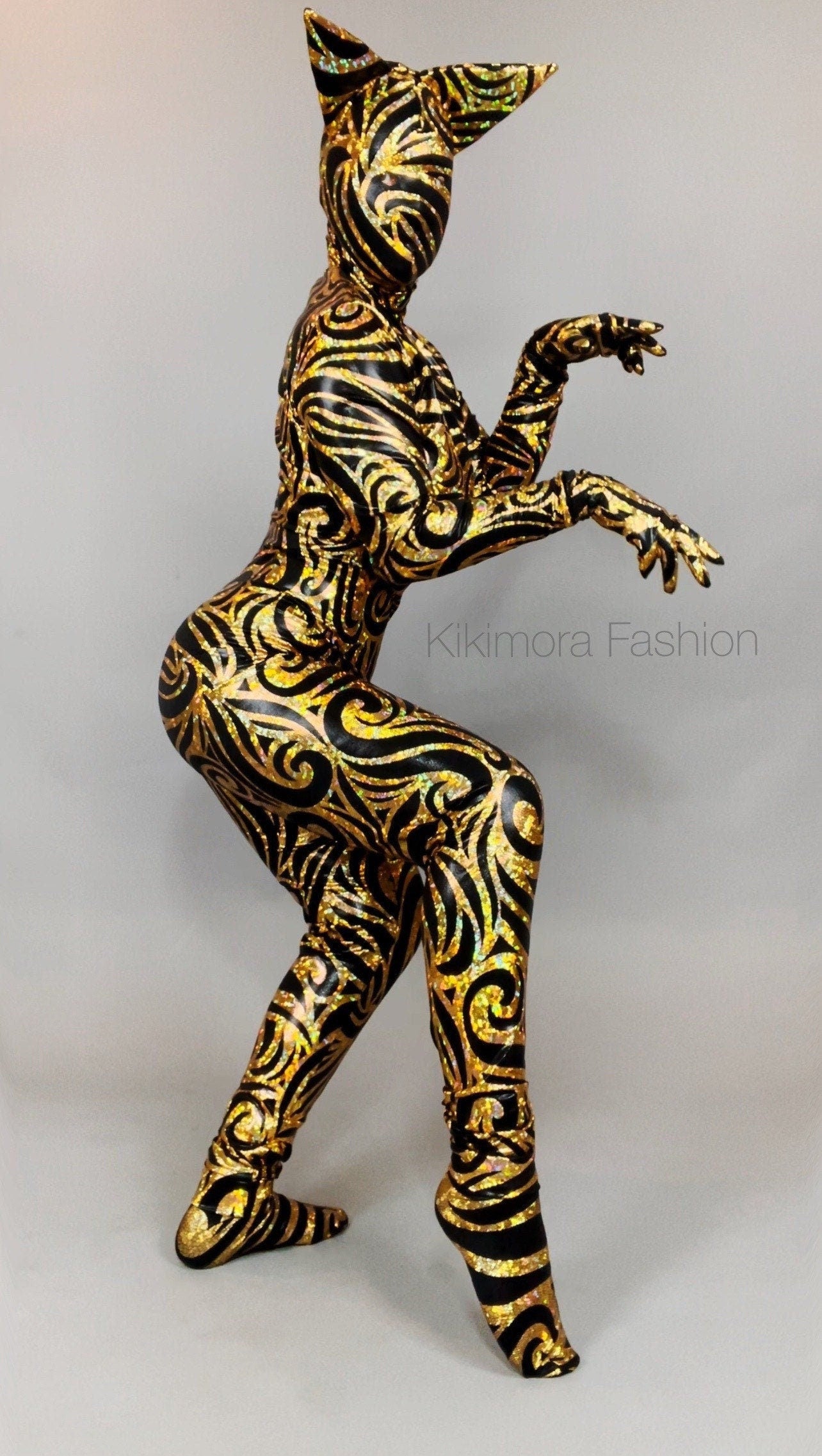Cat Costume, Beautiful Fantasy Headpiece, Halloween Costume, Dancewear, Spandex Catsuit, Trending Now