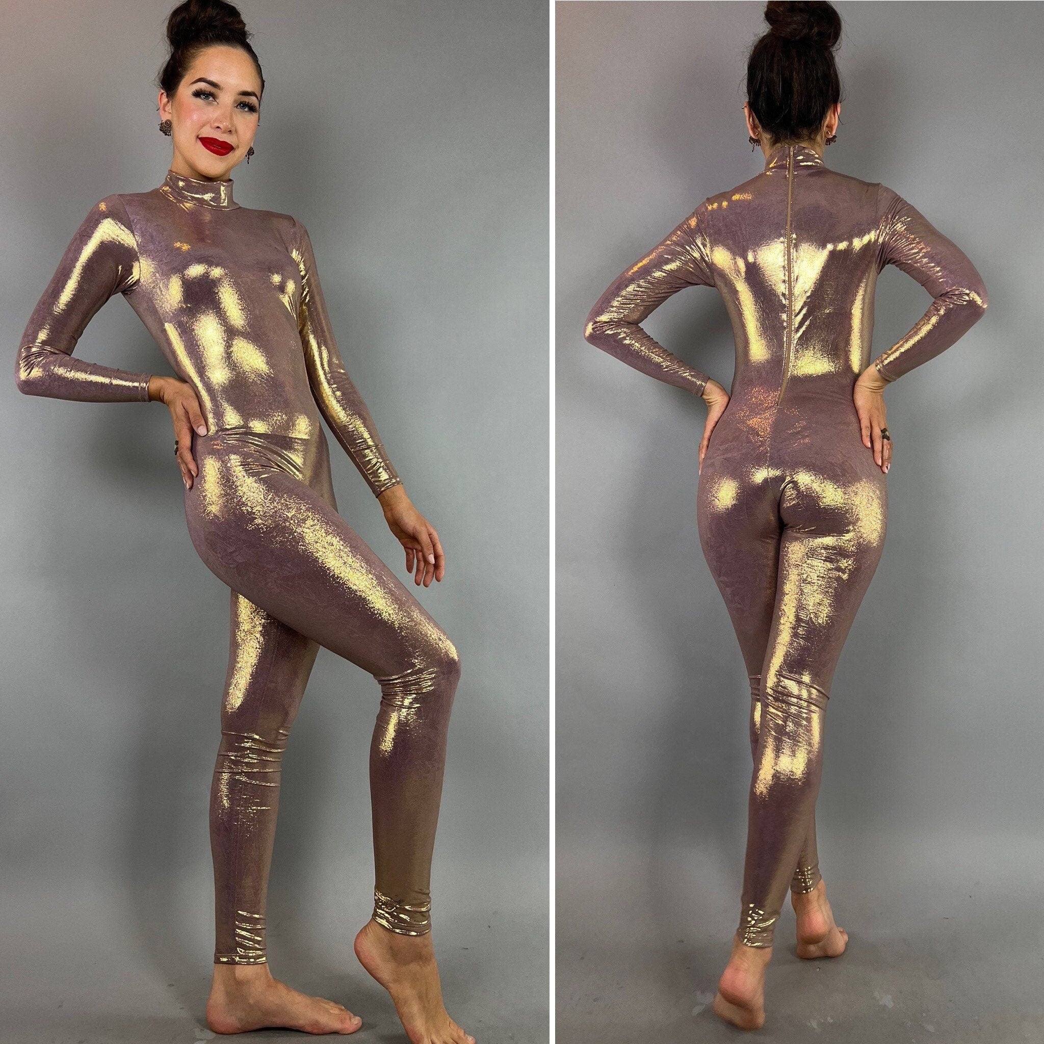 Lavender Gold Beautiful Jumpsuit, Aerialist Costume, Exotic Dancewear, Trending Now, Futuristic Fashion
