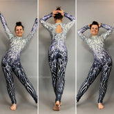 Beautiful Sequin Jumpsuit, Exotic Dance Wear, Gymnastic Costume, Futuristic Fashion, Festival Catsuit, Trending Now
