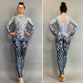 Beautiful Sequin Jumpsuit, Exotic Dance Wear, Gymnastic Costume, Futuristic Fashion, Festival Catsuit, Trending Now