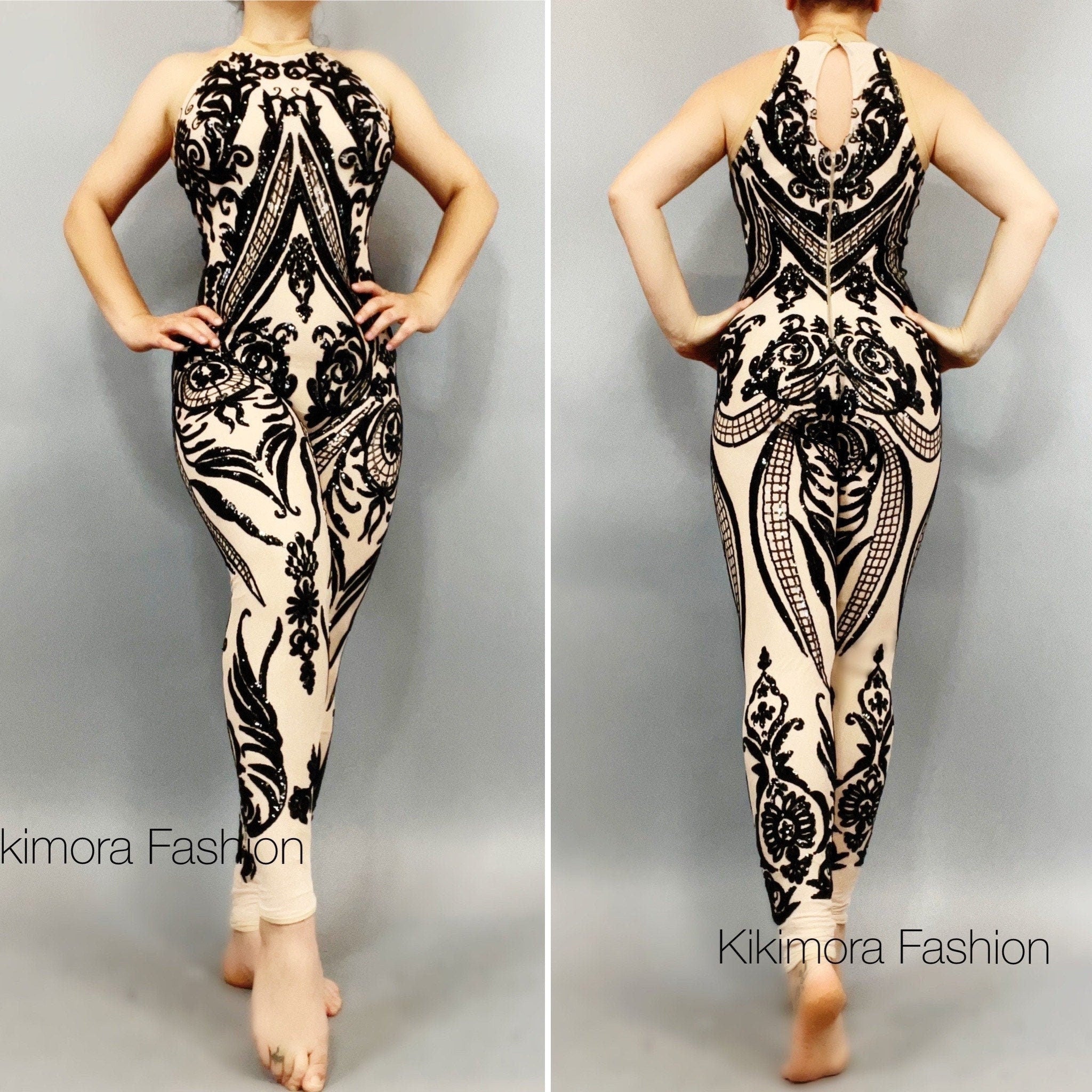 Sequins Jumpsuit, Beautiful Custom Made Catsuit, Trending Now, Exotic Dancewear
