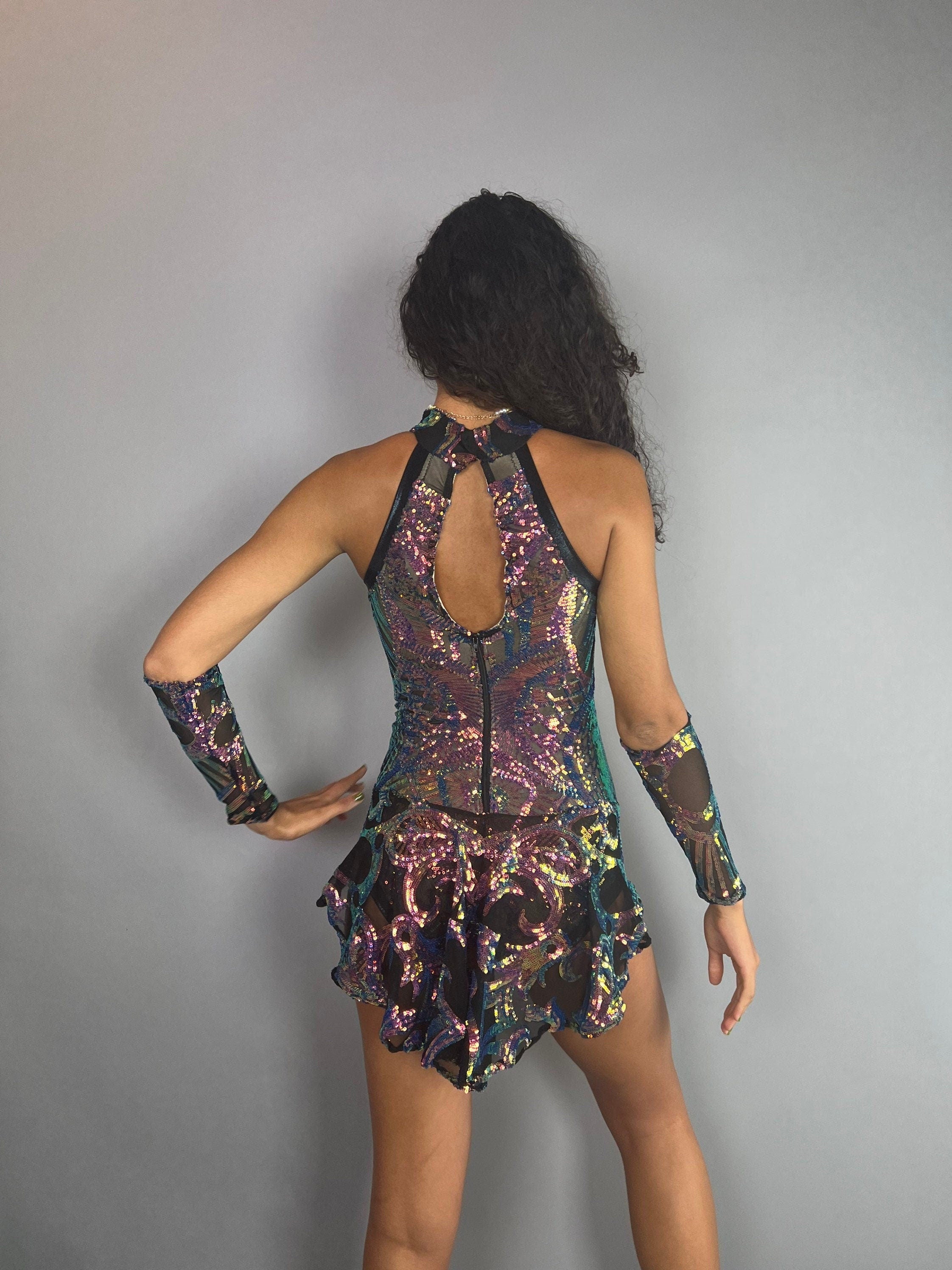 Sequin Leotard, Sheer Bodysuit, Costume for Dancers, Circus Outfit, Aerial Performers, Fire Dancers, Fairy Costume Trending Now