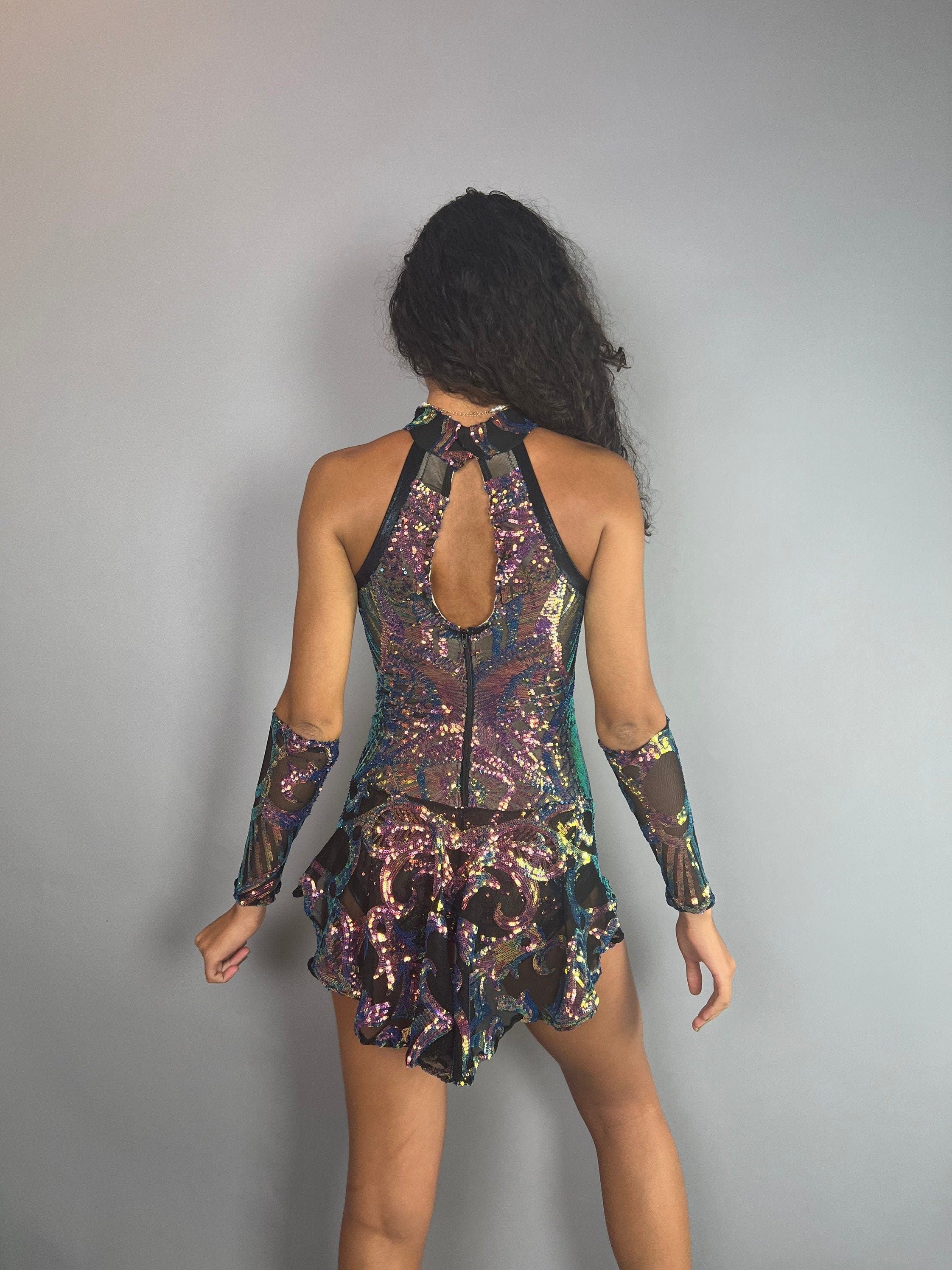 Sequin Leotard, Sheer Bodysuit, Costume for Dancers, Circus Outfit, Aerial Performers, Fire Dancers, Fairy Costume Trending Now