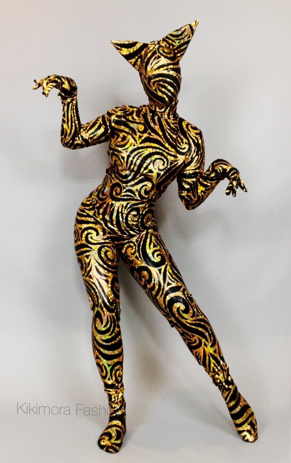 Cat Costume, Beautiful Fantasy Headpiece, Halloween Costume, Dancewear, Spandex Catsuit, Trending Now