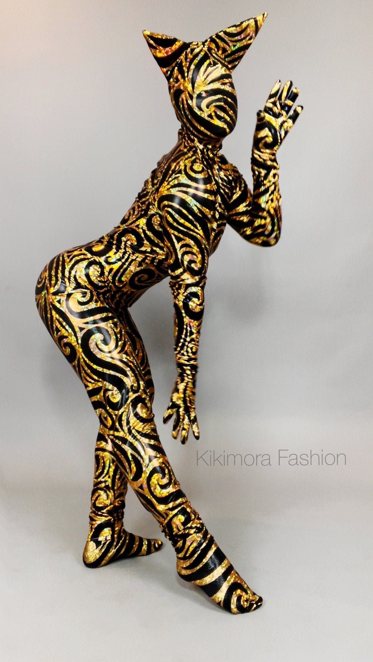 Cat Costume, Beautiful Fantasy Headpiece, Halloween Costume, Dancewear, Spandex Catsuit, Trending Now