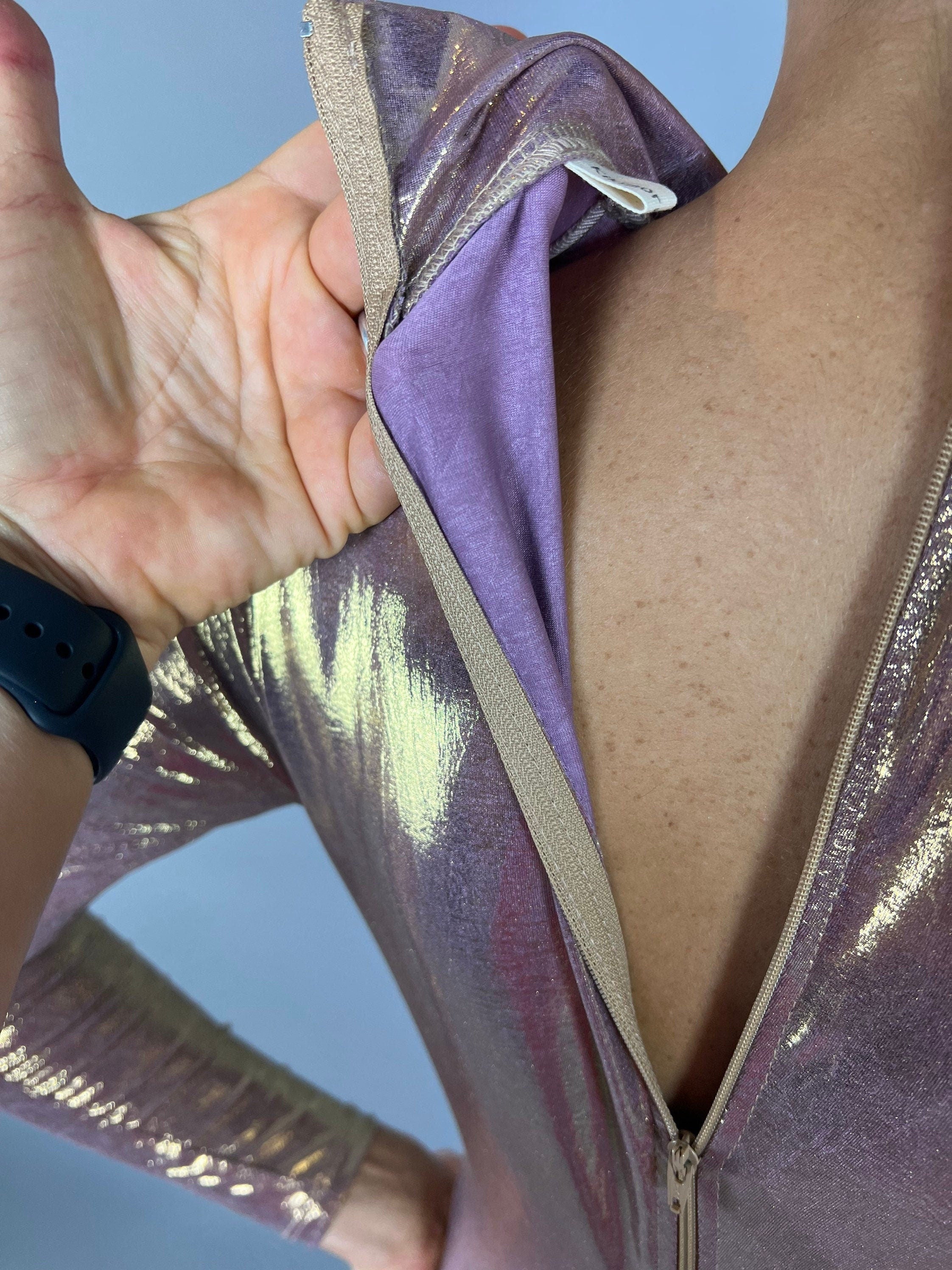Lavender Gold Beautiful Jumpsuit, Aerialist Costume, Exotic Dancewear, Trending Now, Futuristic Fashion