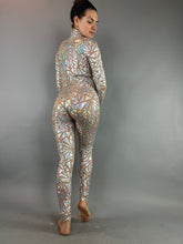 Beautiful Sheer Bodysuit, Exotic dance wear, see-trough catsuit, Trending Now, iridescent Costume. Festivals fadhion