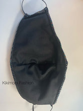 Beautiful Black Iridescent Face Mask, Breathing Mask, Reusable Shiny Velvet, HEPA Filter
