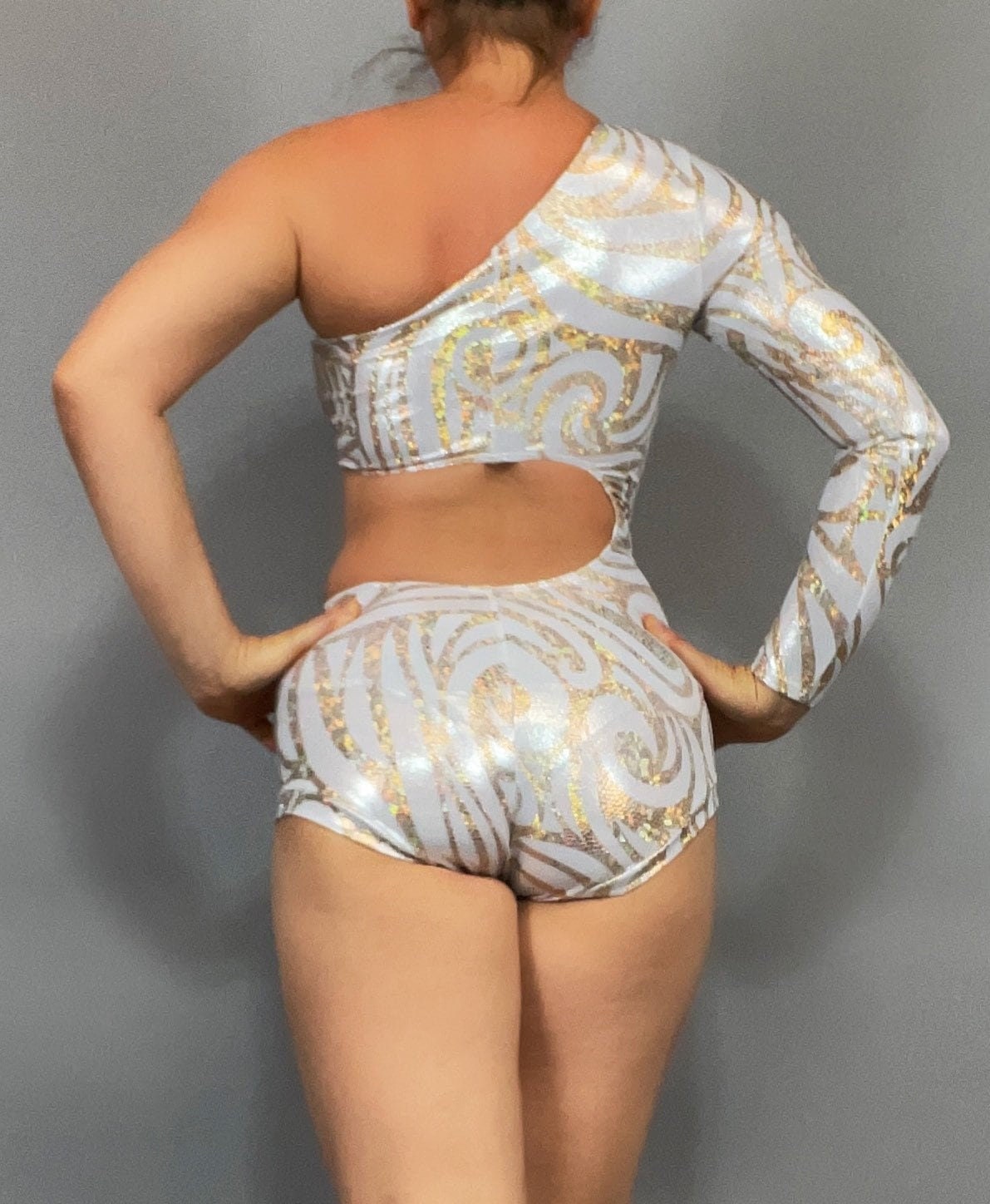 Leotard Costume for Gymnasts, Circus Outfit, Futuristic Clothing, Exotic Dance Wear, Pole Dance Costume
