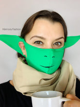 Beautiful Baby Yoda Costume, Star Wars Face Mask, Mandalorian Baby Yoda, Elf Ears Face Mask for All Ages, Reusable Elf Mask
