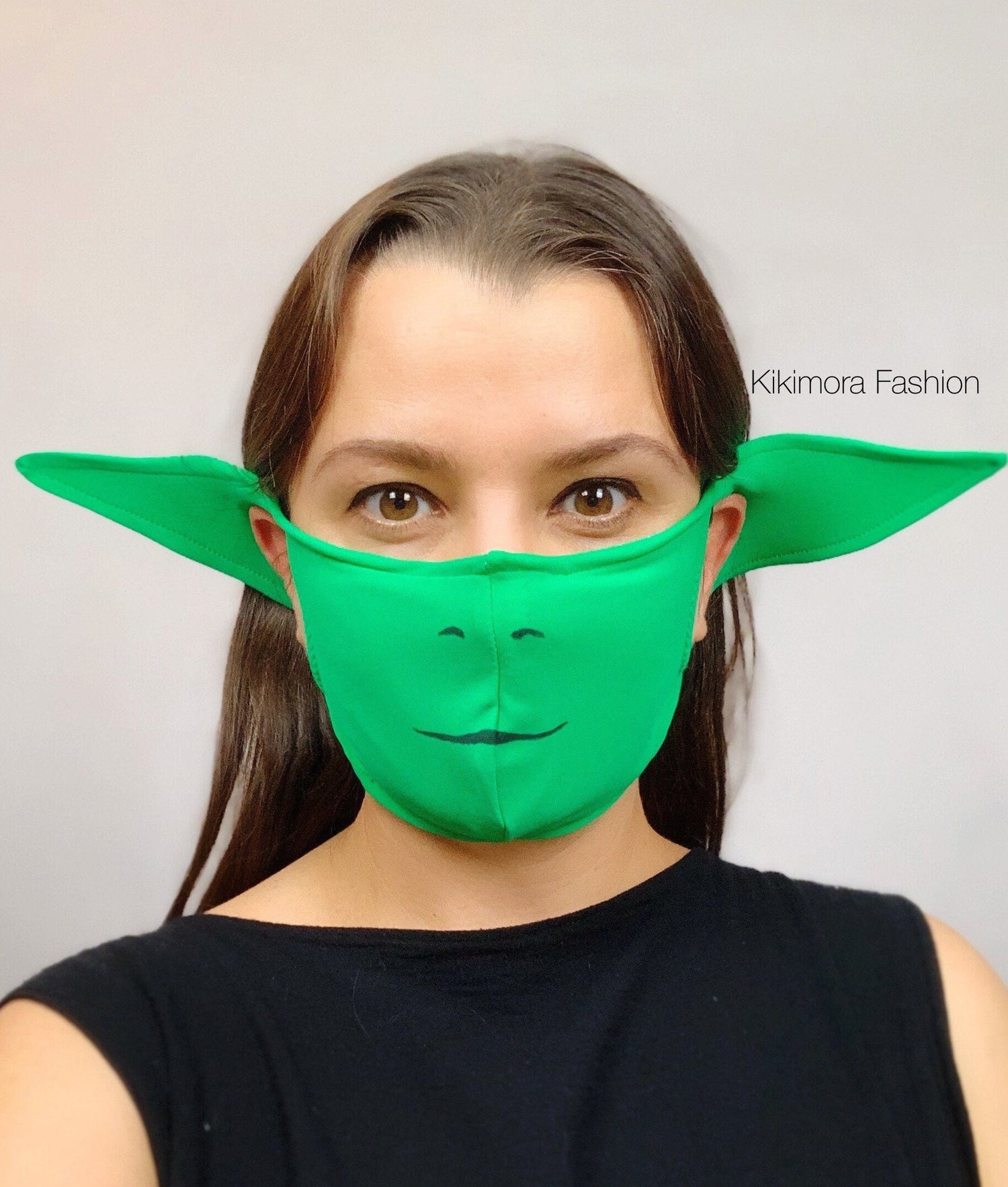 Beautiful Baby Yoda Costume, Star Wars Face Mask, Mandalorian Baby Yoda, Elf Ears Face Mask for All Ages, Reusable Elf Mask