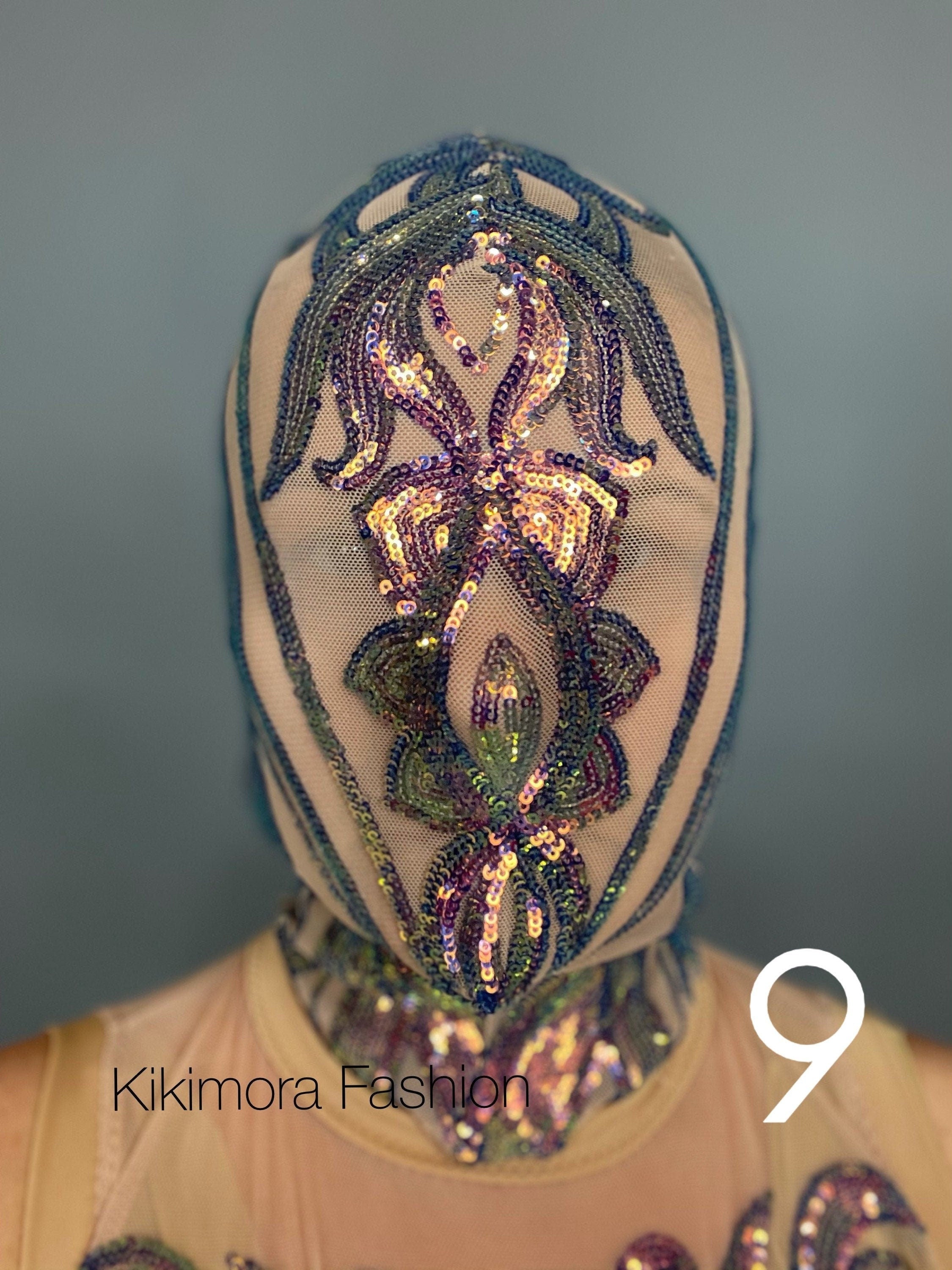 Festival Headpiece, Beautiful Sequin Face Mask, Fantasy Creature, Futuristic Clothing, Sequin Face Mask, Trending Now