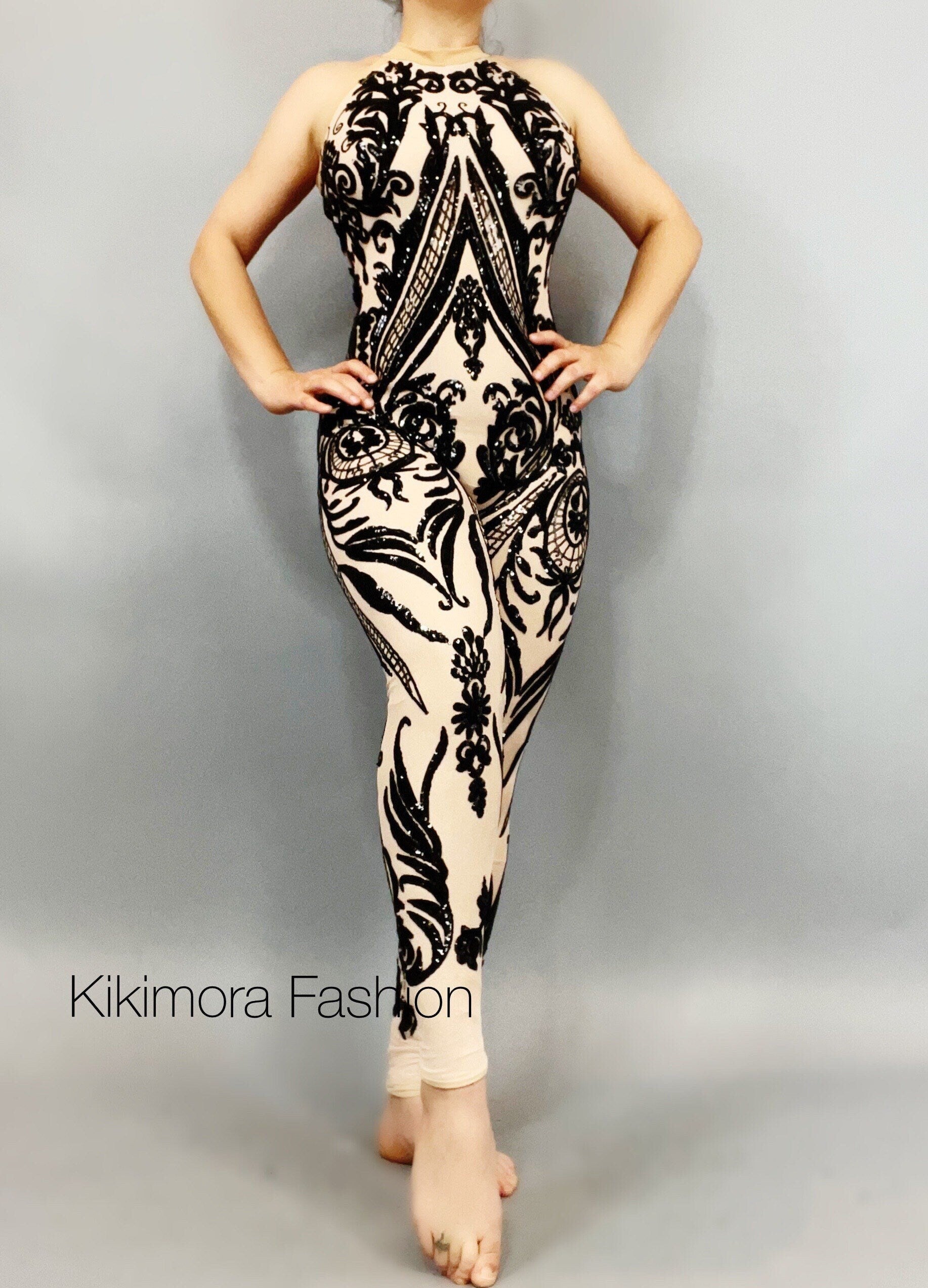 Sequins Jumpsuit, Beautiful Custom Made Catsuit, Trending Now, Exotic Dancewear
