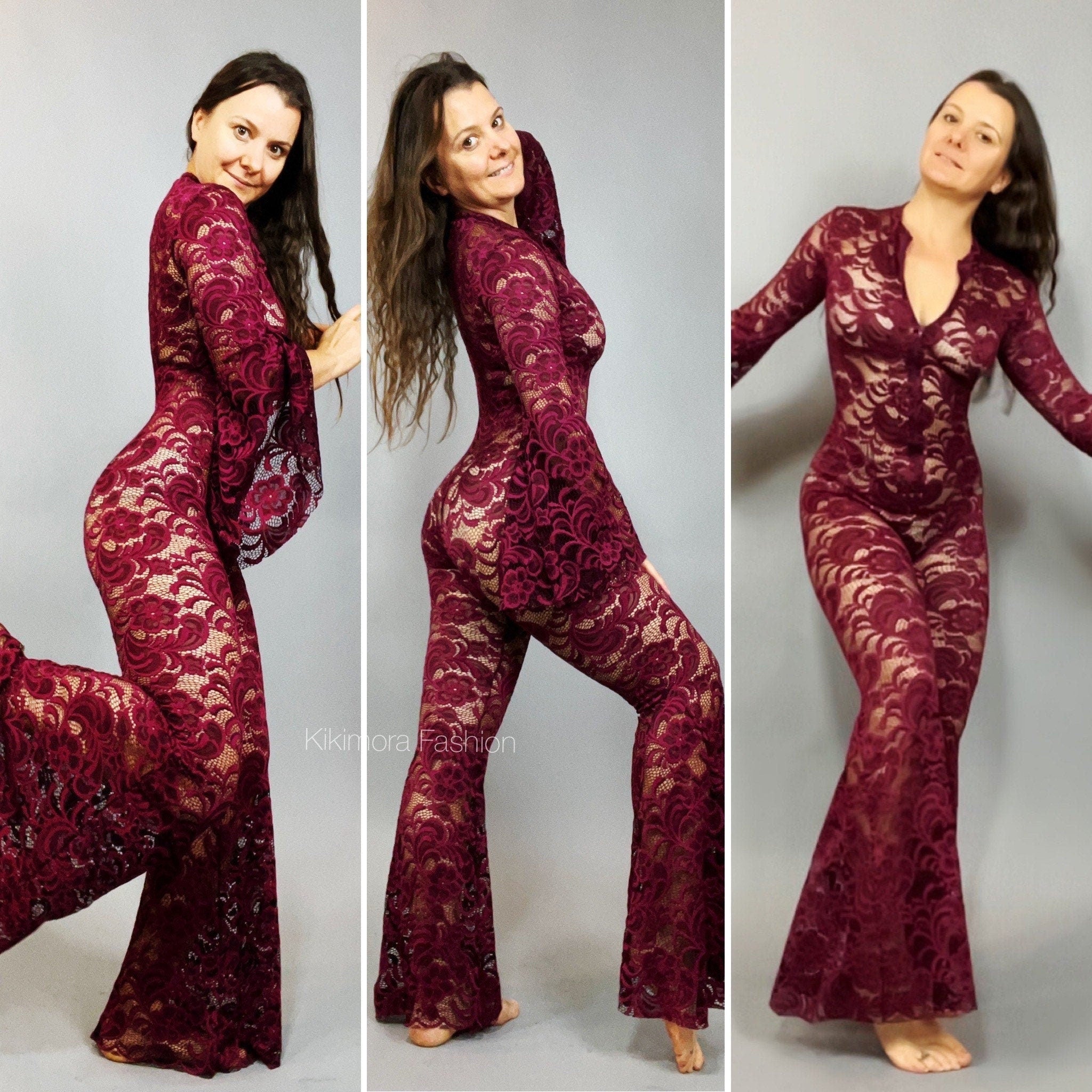 Sheer Jumpsuit, Cher Costume, Beautiful Lace Costume, Festival Outfit, Trending Now