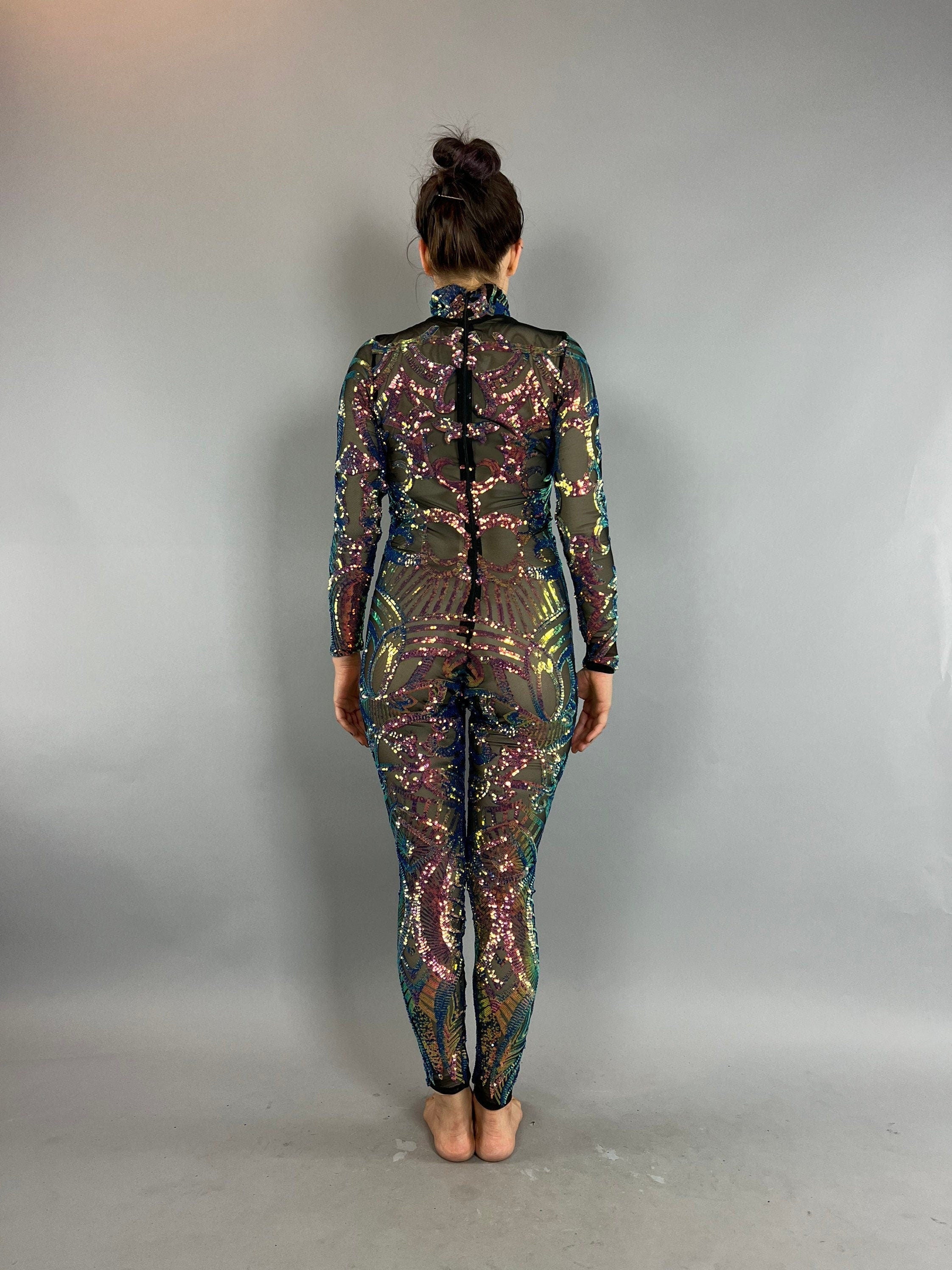 Black Unicorn Beautiful Jumpsuit, Exotic Dancewear, Futuristic Clothing, Trending Now