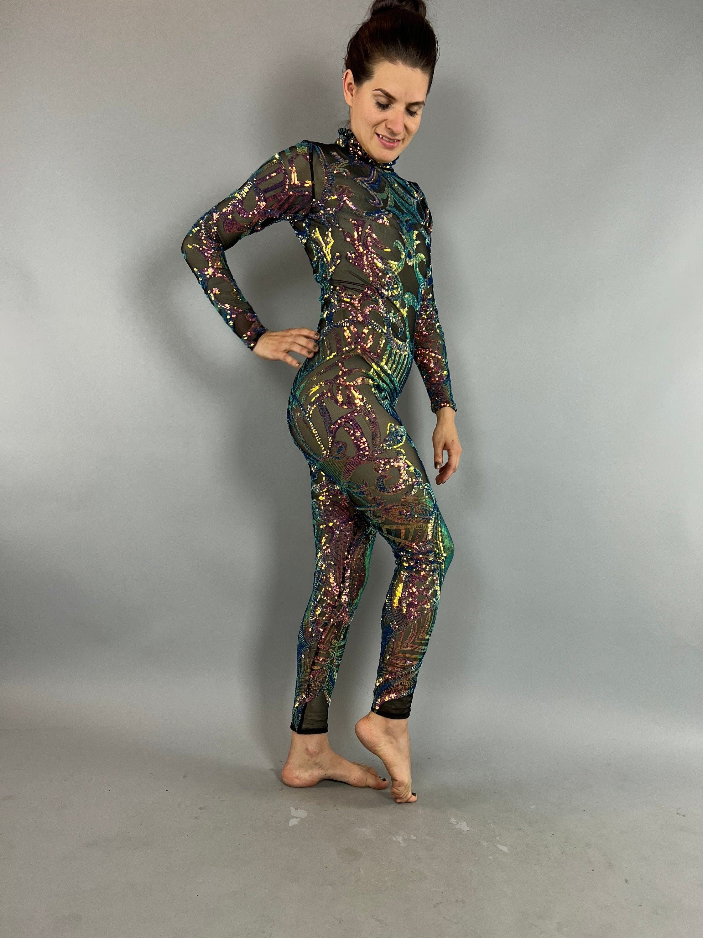 Black Unicorn Beautiful Jumpsuit, Exotic Dancewear, Futuristic Clothing, Trending Now