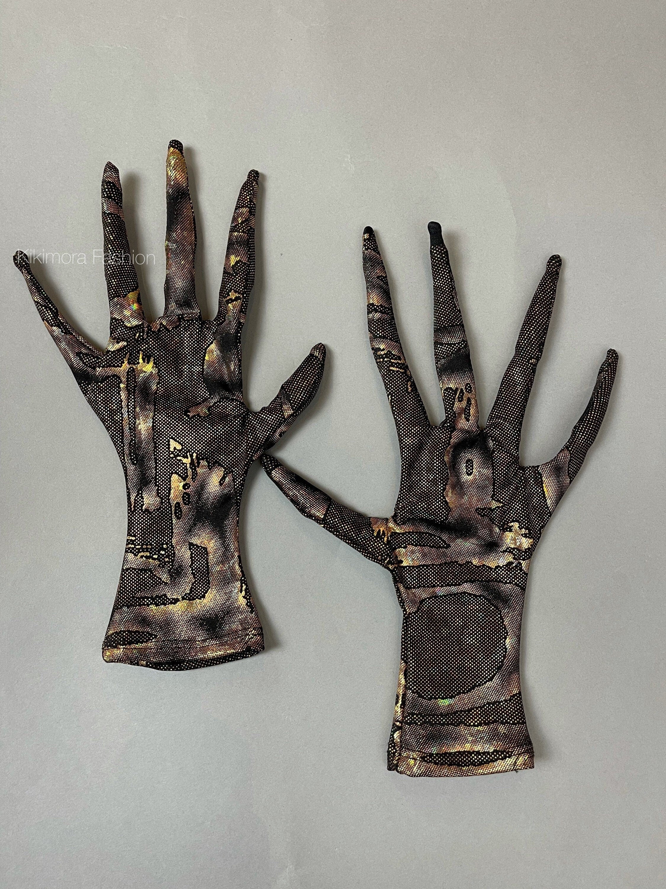 Long fingers gloves, creepy gloves, Beautiful costume gloves, Fantastic cosplay accessory, trending now