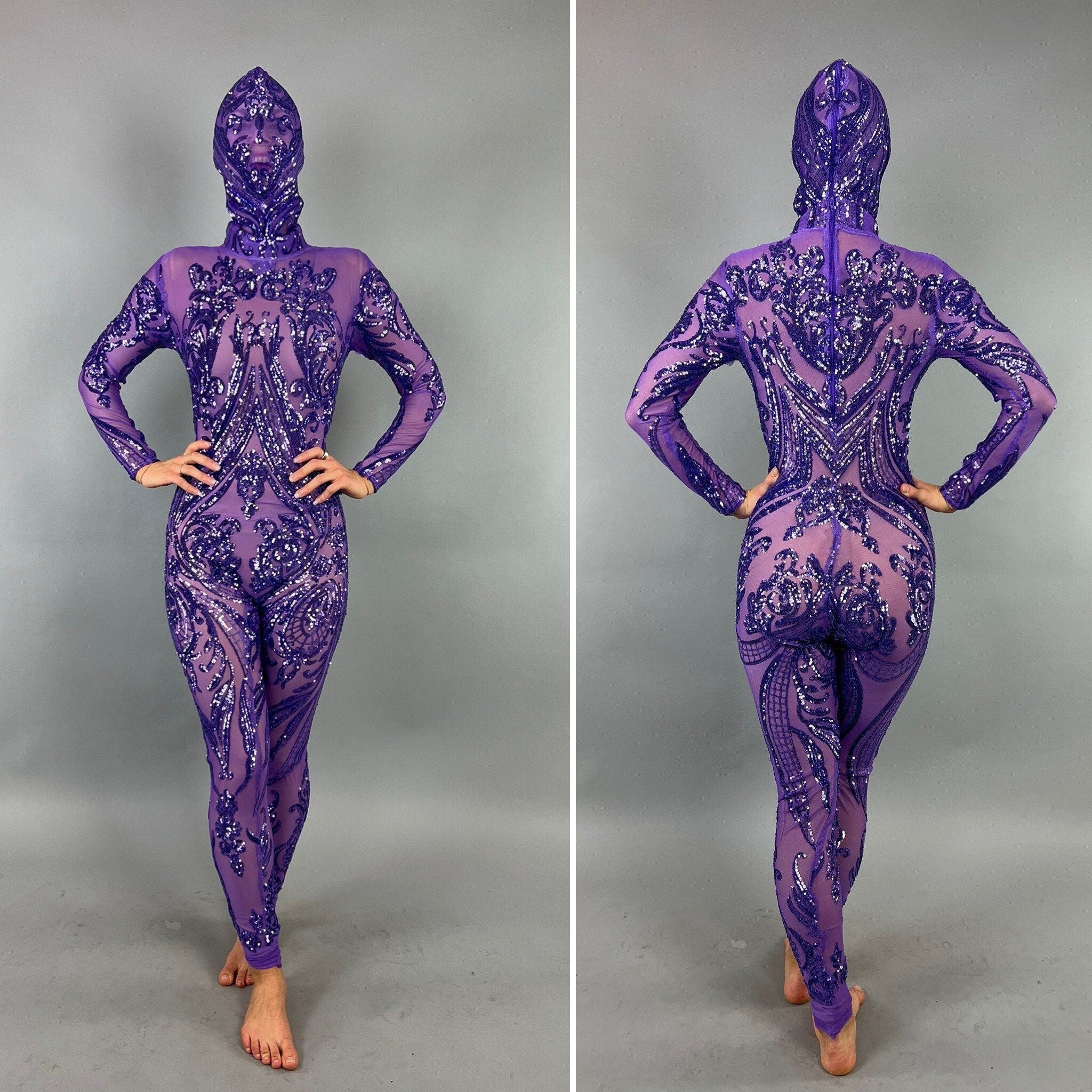 Sequins Catsuit, Exotic Dancewear, Beautiful Jumpsuit for Party, Wedding Bodysuit, Trending Now