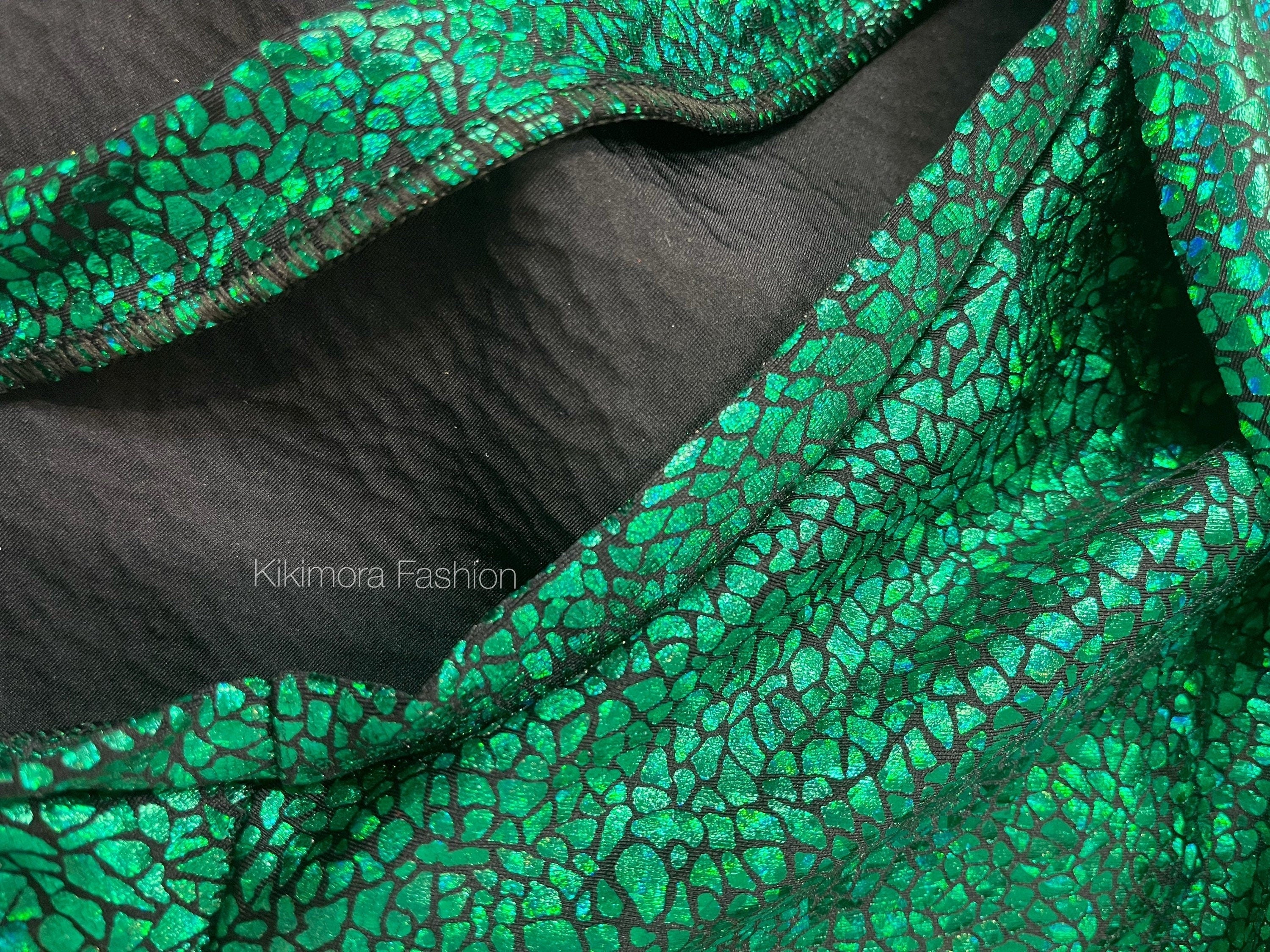Emerald Green Leotard with Half Skirt, Halterneck, Sleeveless, Includes Hand Accessories