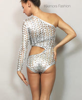 Exotic Dancewear, Futuristic Fashion, Gymnastic Leotard, Pole Dance Costume