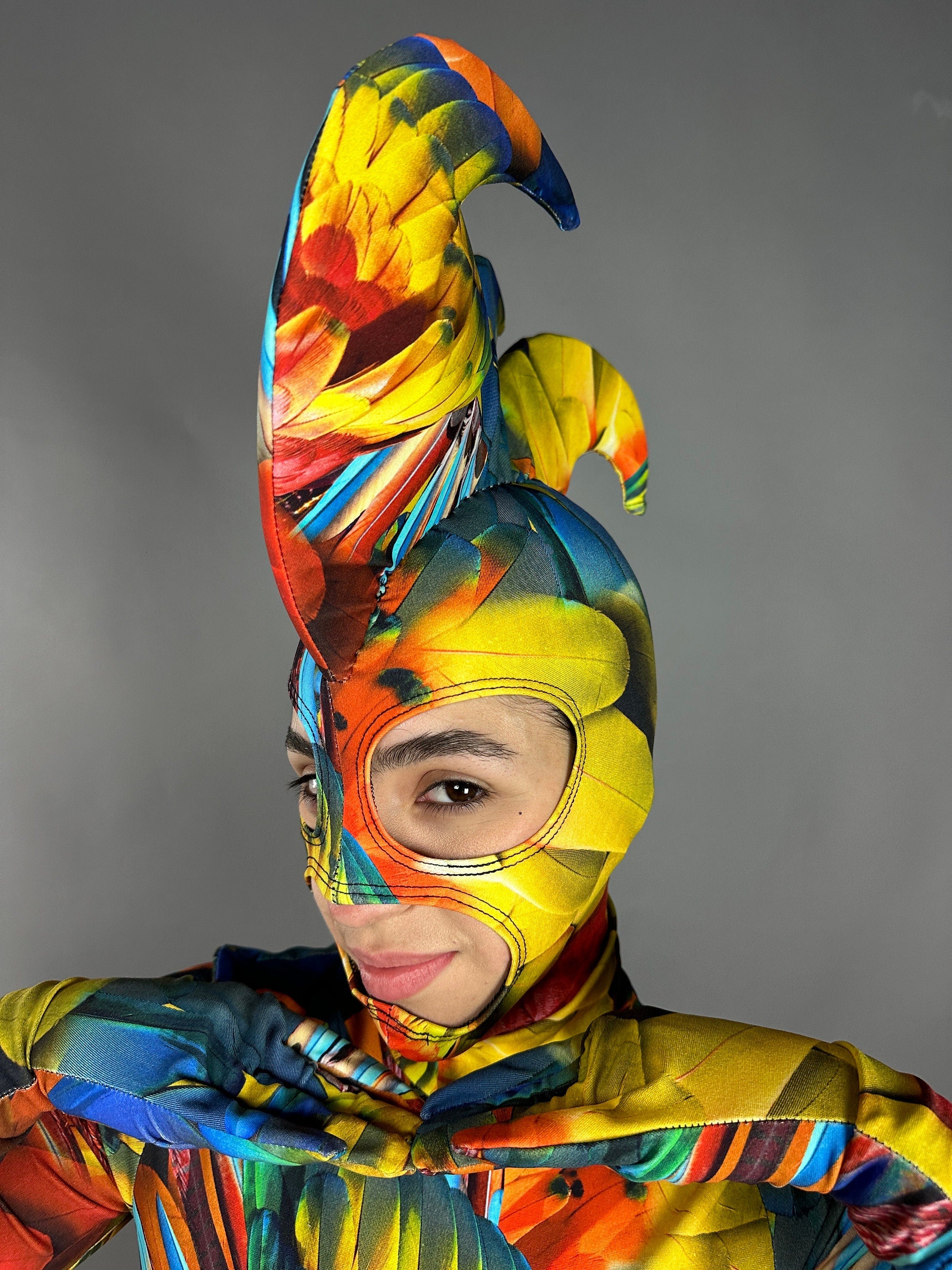 Parrot Costume, Exotic Dance Wear, Festival Fashion, Party Outfit, Circus Print, Trending Now, Mardi Gras Festival