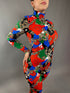 Multicolor Lycra Catsuit, Full Sleeves Jumpsuit, Turtleneck