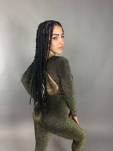 Grey Stretchy Shiny Jumpsuit, Open Back Full Bodysuit, Full Sleeves Catsuit, Scoop Neck