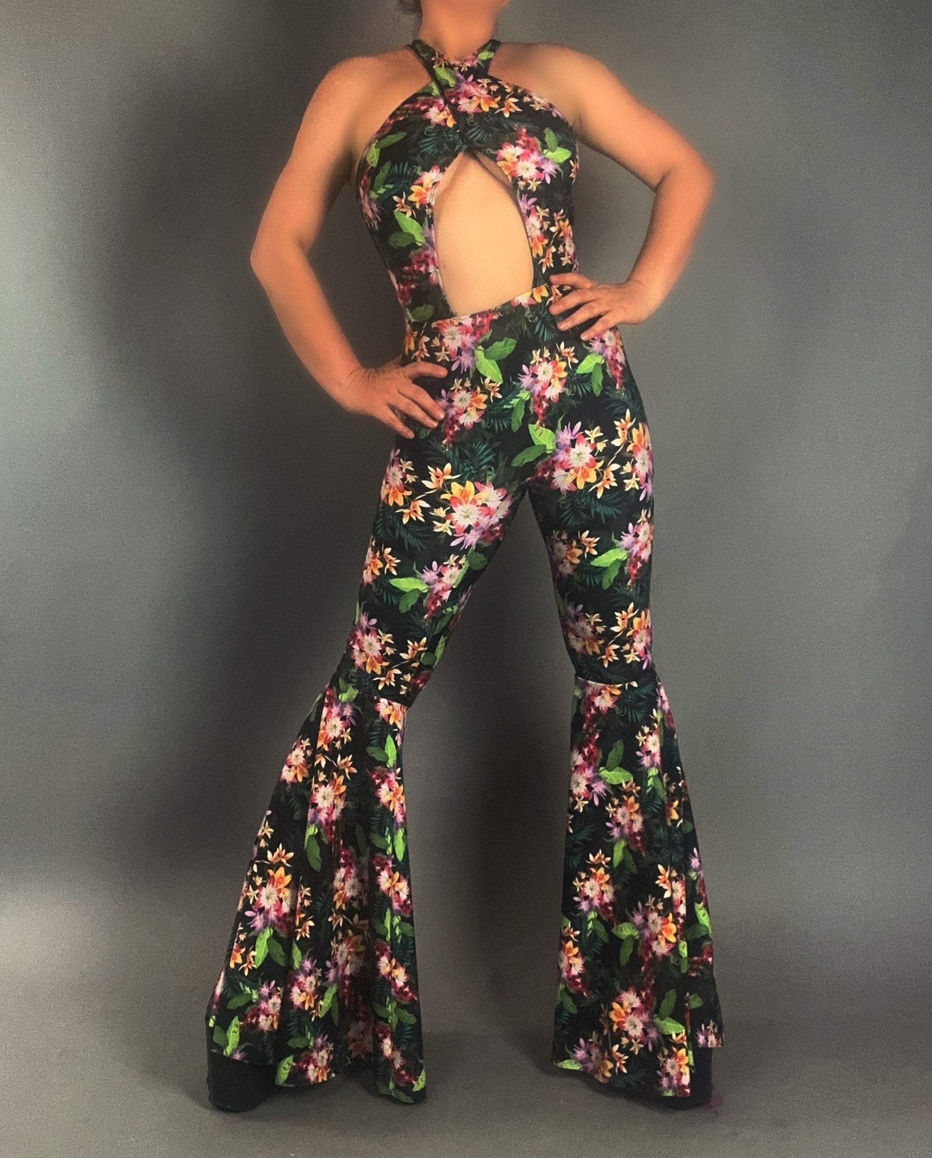 Disco Jumpsuit, Bell Bottom one piece, Selena Costume, Party Outfit, Festival Fashion, Trending Now