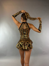 Show girl costume, Black Gold Sequins Leotard, Salsa dancer, bodysuit for woman, Exotic Dance wear, Bridal bodysuit.trending now