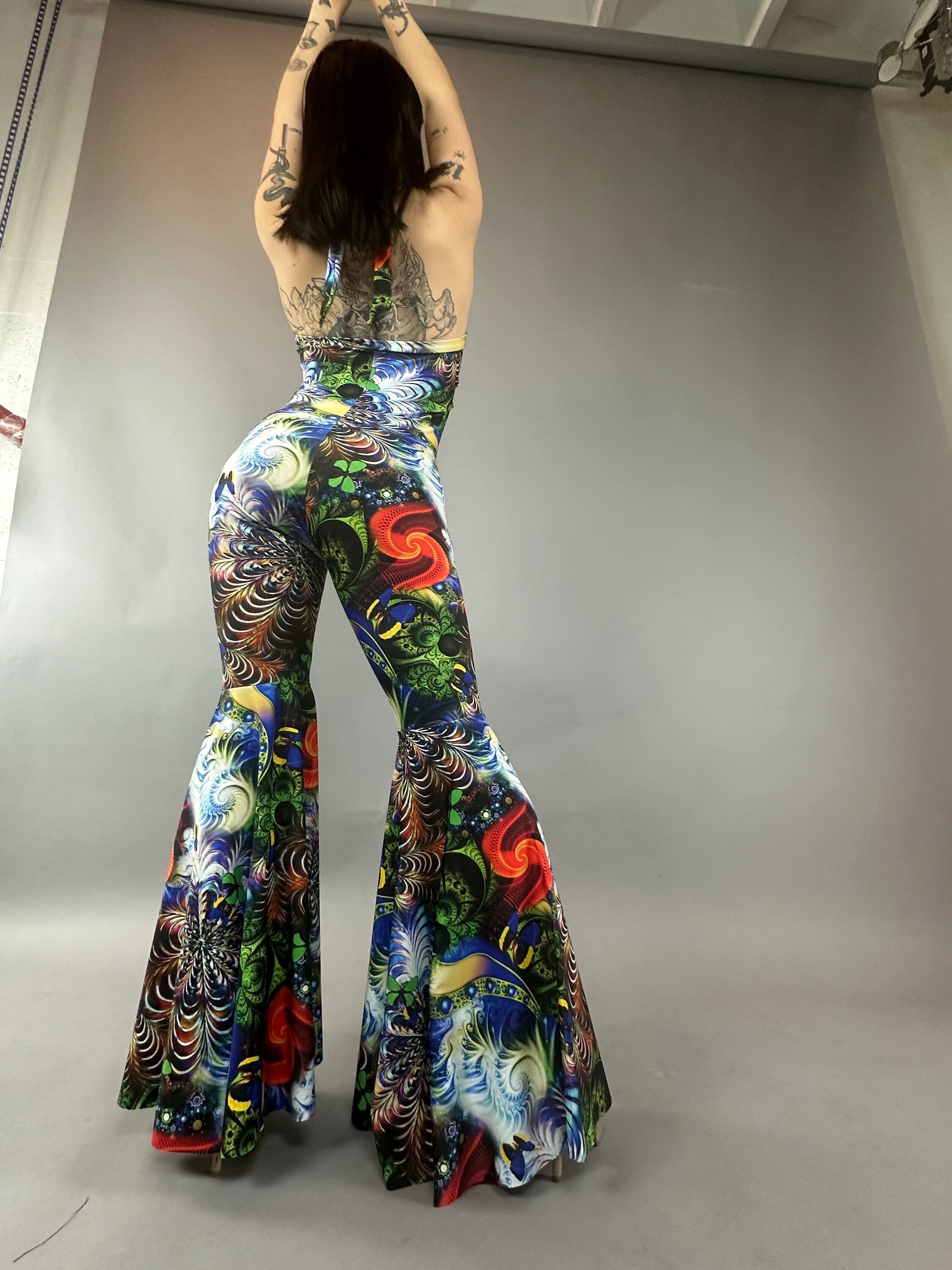 Rave Jumpsuit, Bell Bottom one piece, Disco Costume, Futuristic Clothing, Party Outfit, Festival Fashion, Edm Outfit, Trending Now