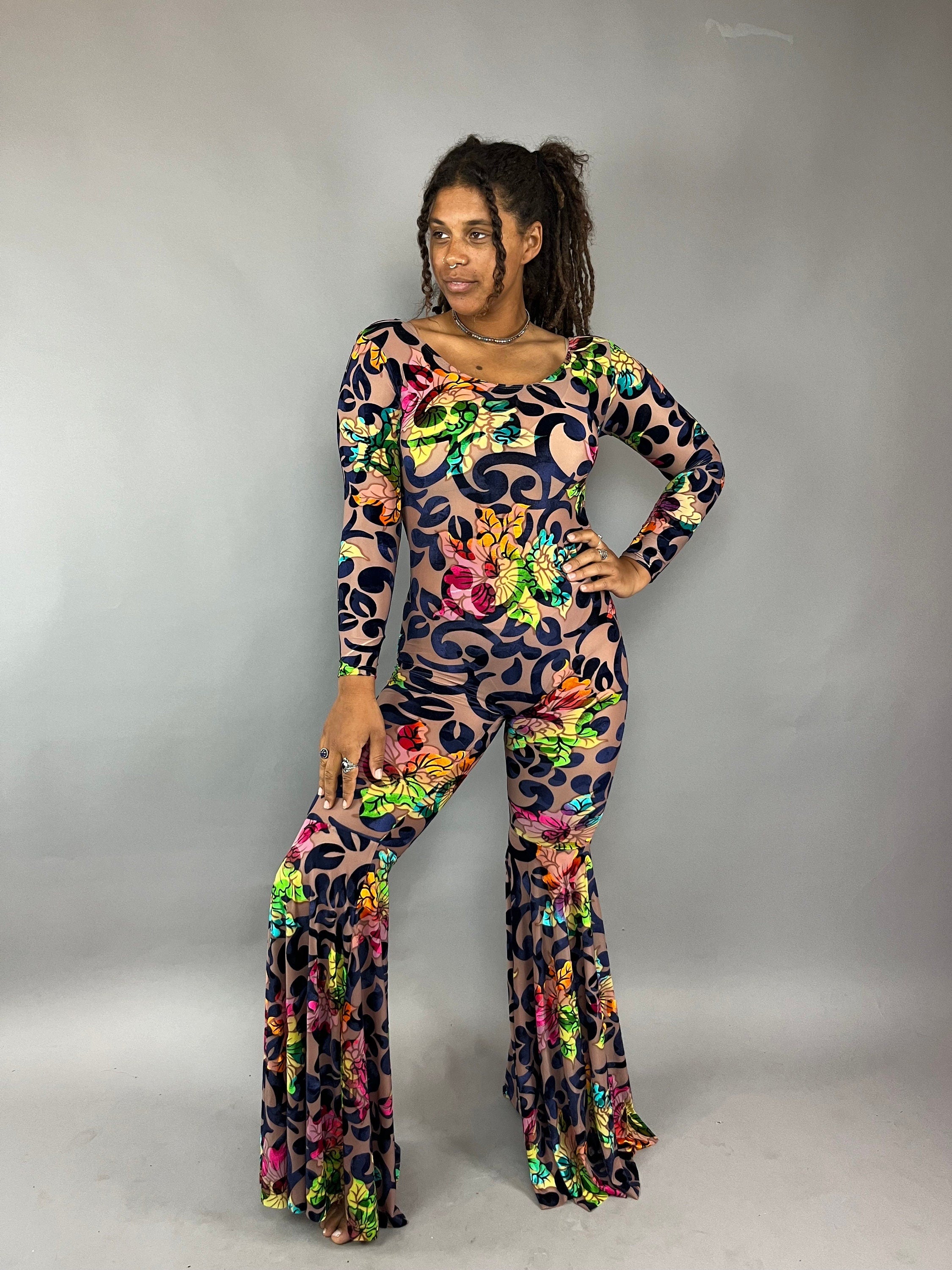 Disco Jumpsuit,festival Outfit, Trending Now, Exotic Dance Wear, Bohemian Pants