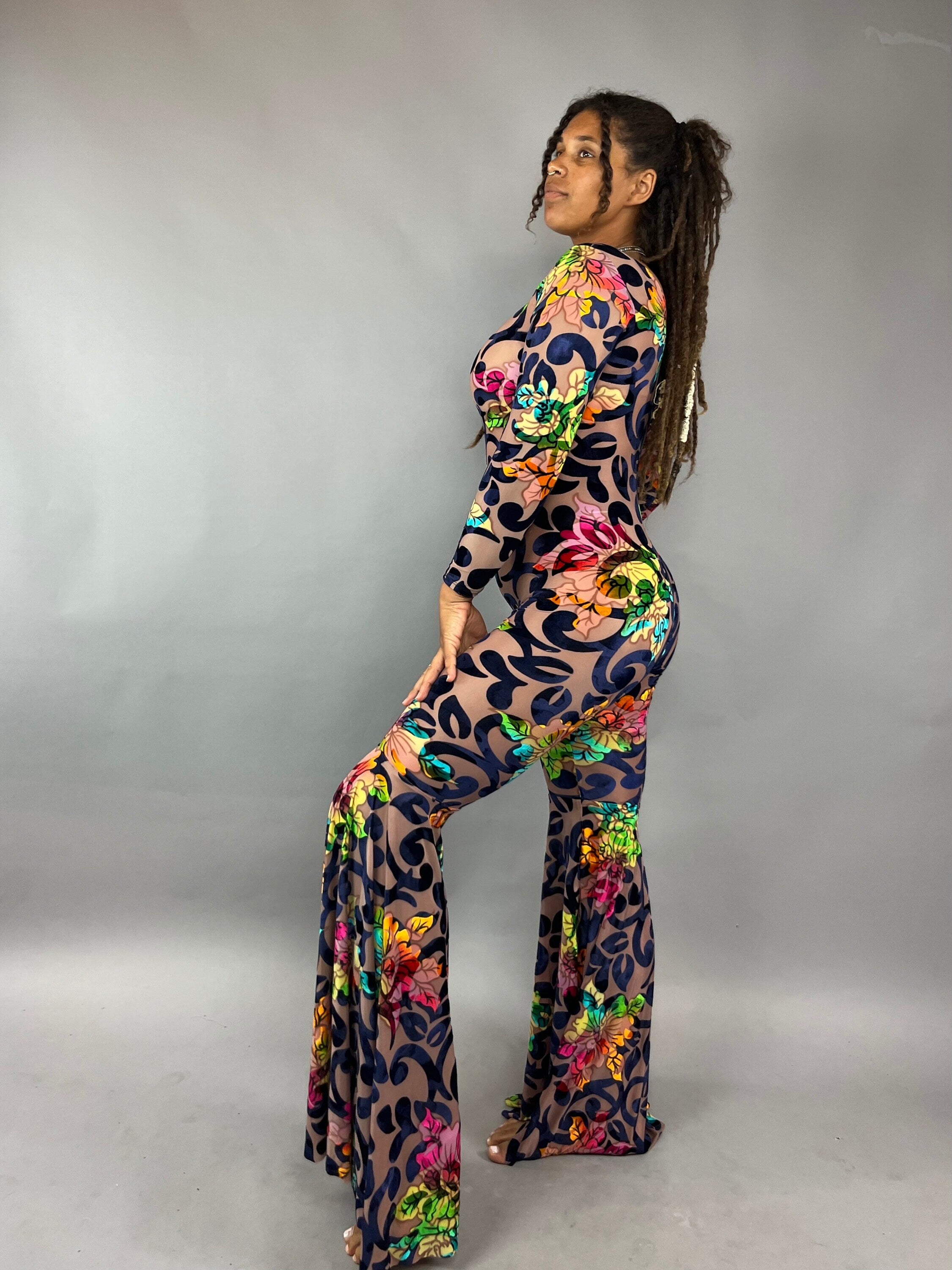 Disco Jumpsuit,festival Outfit, Trending Now, Exotic Dance Wear, Bohemian Pants