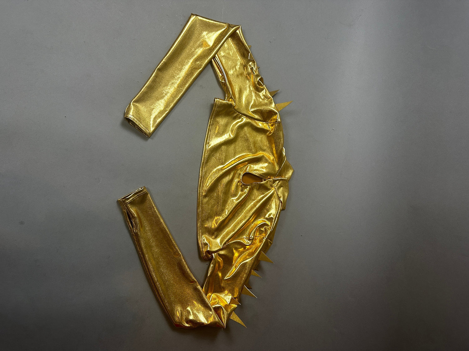 Gold Shrug With Spikes, Turtleneck, Full Sleeves