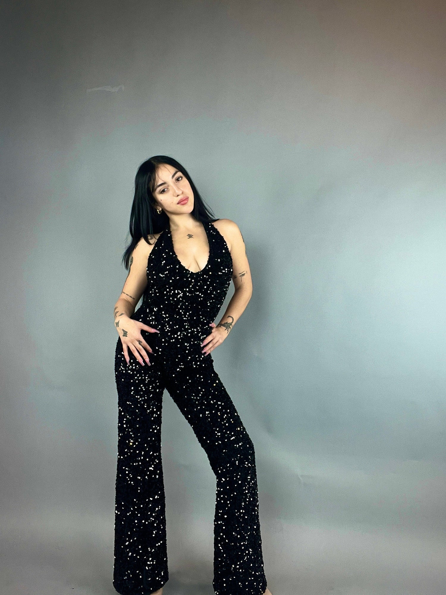 Black Swan, sparkly jumpsuit, trending now, exotic dance wear, disco catsuit