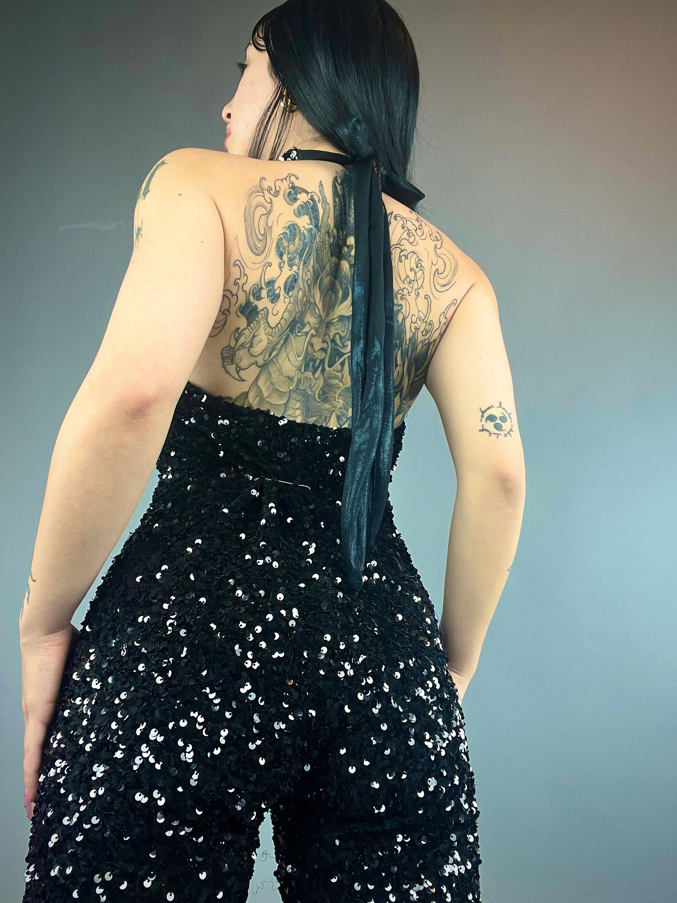 Black Swan, sparkly jumpsuit, trending now, exotic dance wear, disco catsuit
