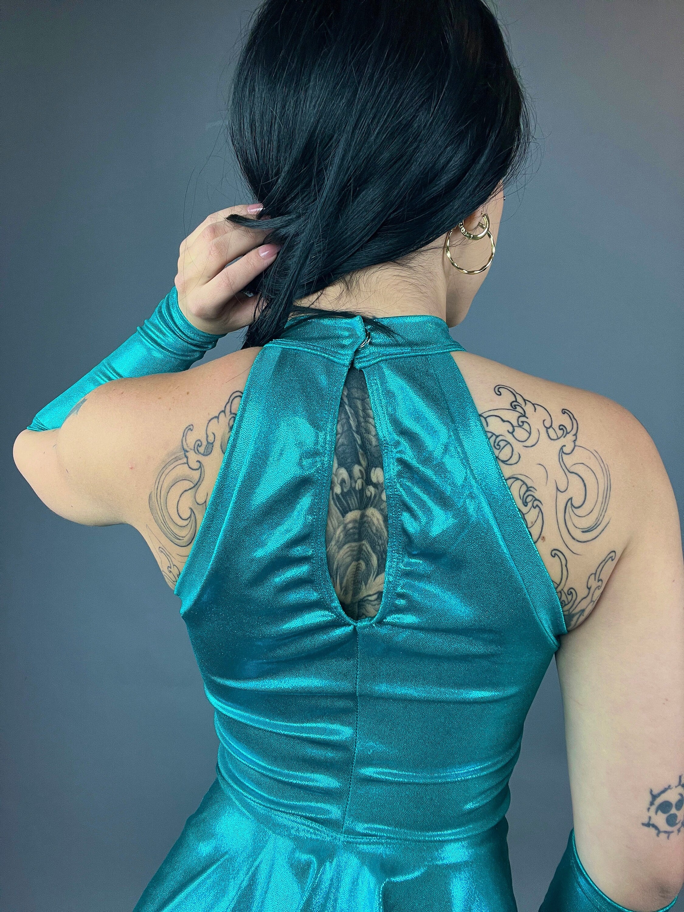 Exotic Dance Wear, Aqua Blue, Spandex Leotard, Dance Costume, Circus Outfit, Trending Now