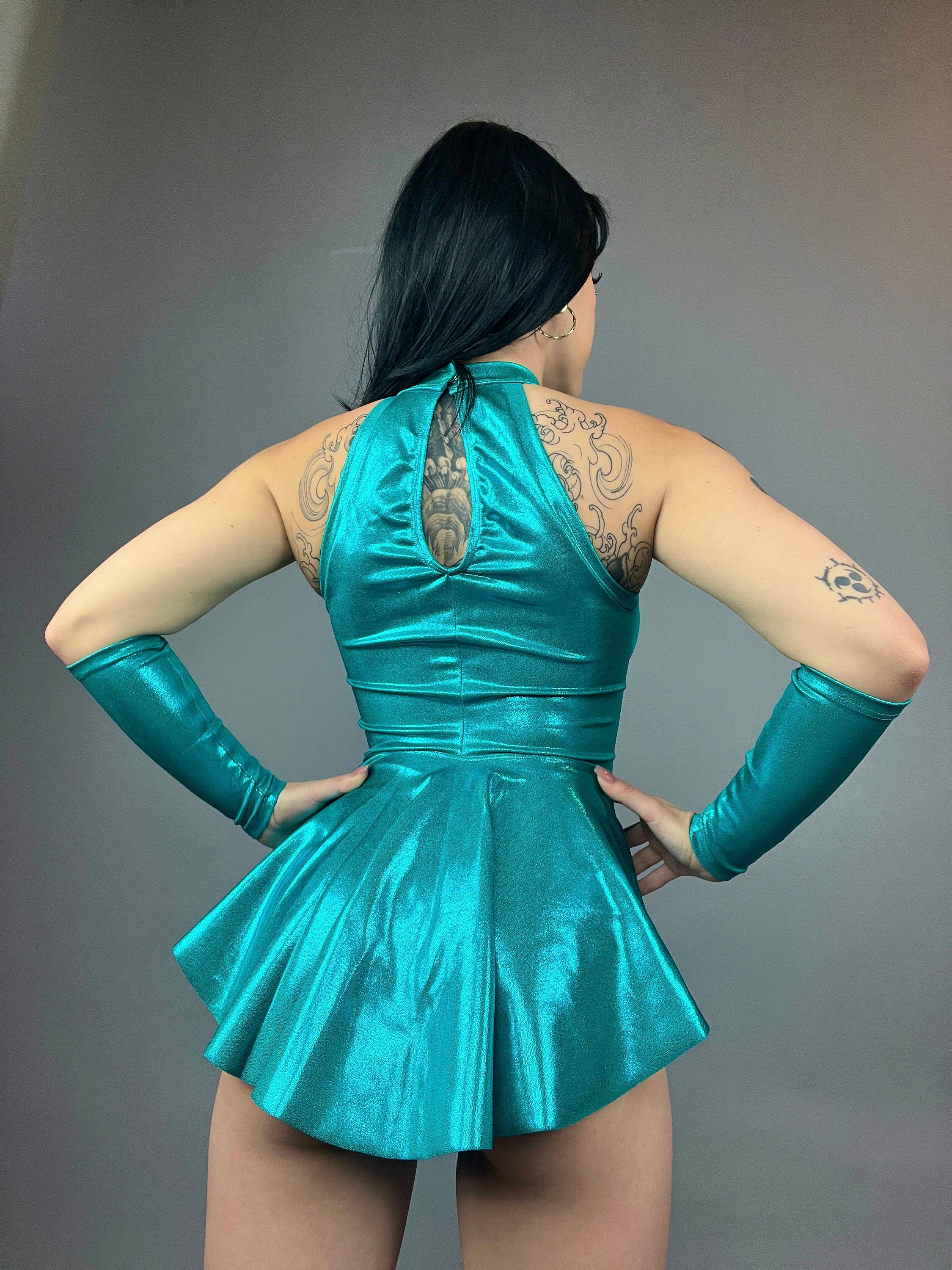 Exotic Dance Wear, Aqua Blue, Spandex Leotard, Dance Costume, Circus Outfit, Trending Now