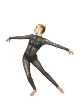 Metallic Gray Catsuit, Crew Neck, Full Sleeves