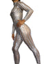 Silver robot costume, bodysuit for woman or man, exotic dance wear, futuristic clothing