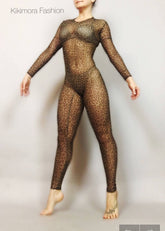 Cheetah Print, Sheer Bodysuit, Sexy Catsuit, Dancewear, Festival Fashion, Trending Now, Exotic Dancewear