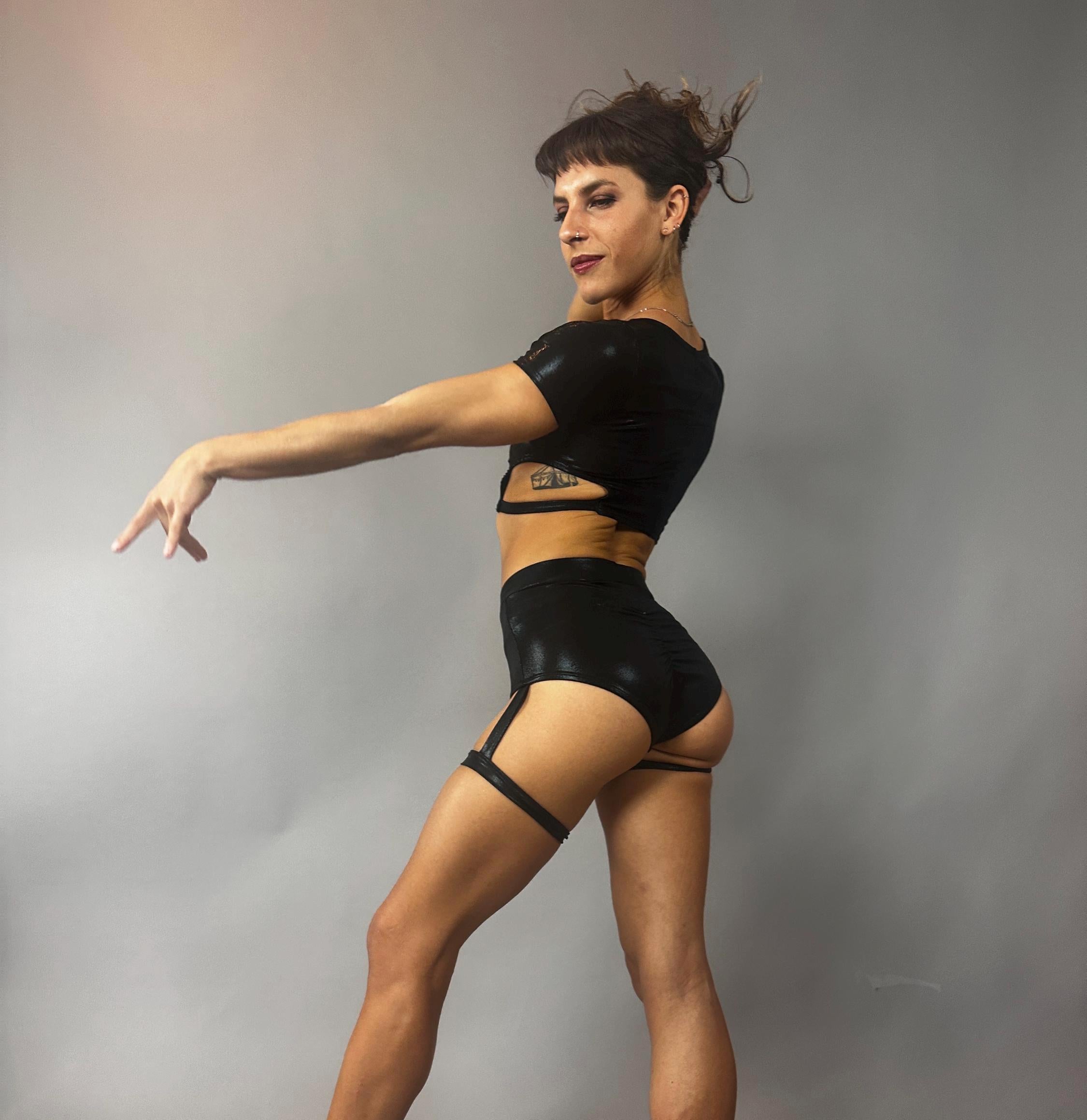 Pole dance outfit, Fire Dancer Costume, Festival Fashion Aerial Suit, Exotic Dance Outfit