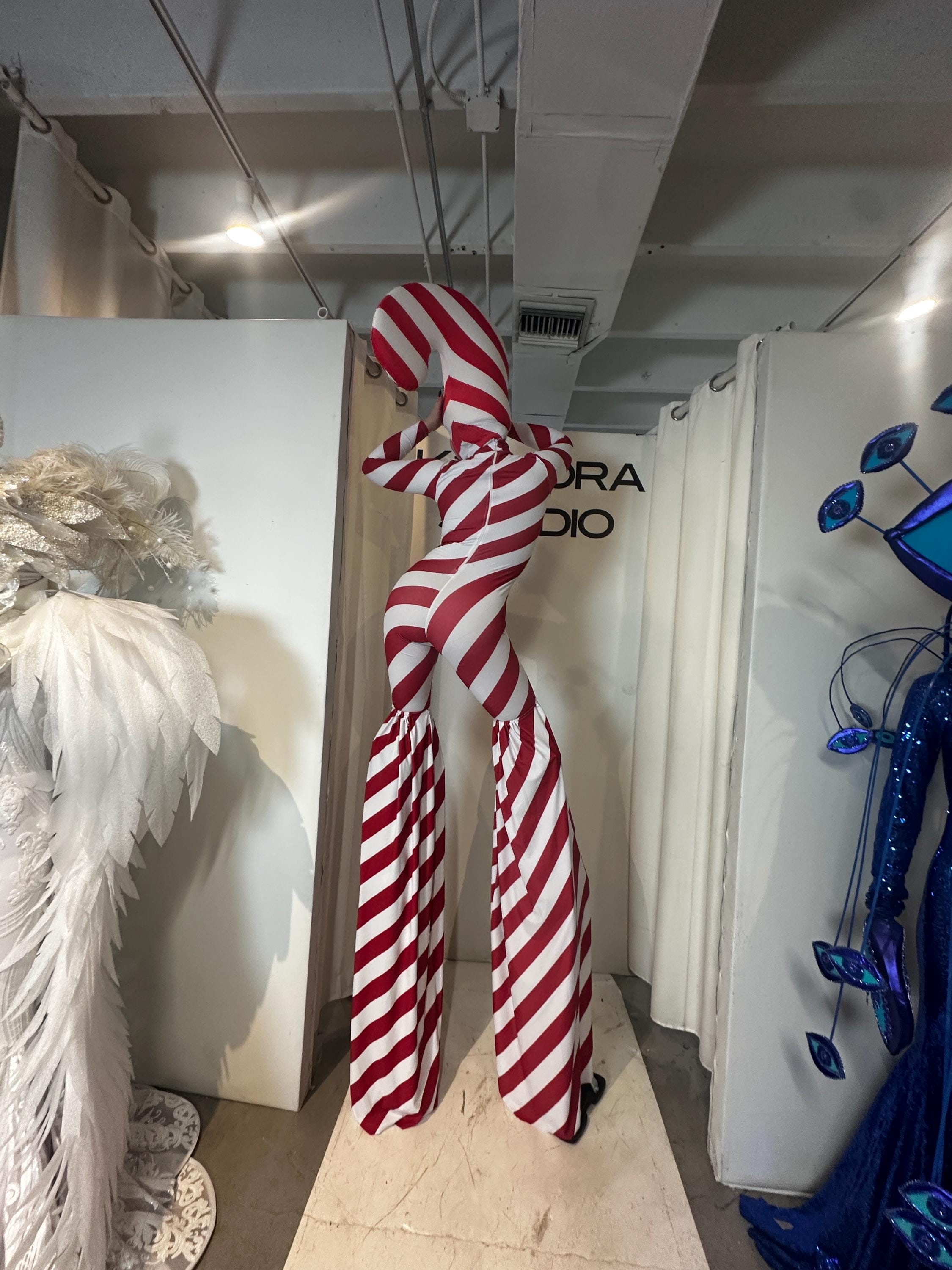 Stilt Walker. Silts covers. Christmas costume. Holiday costume