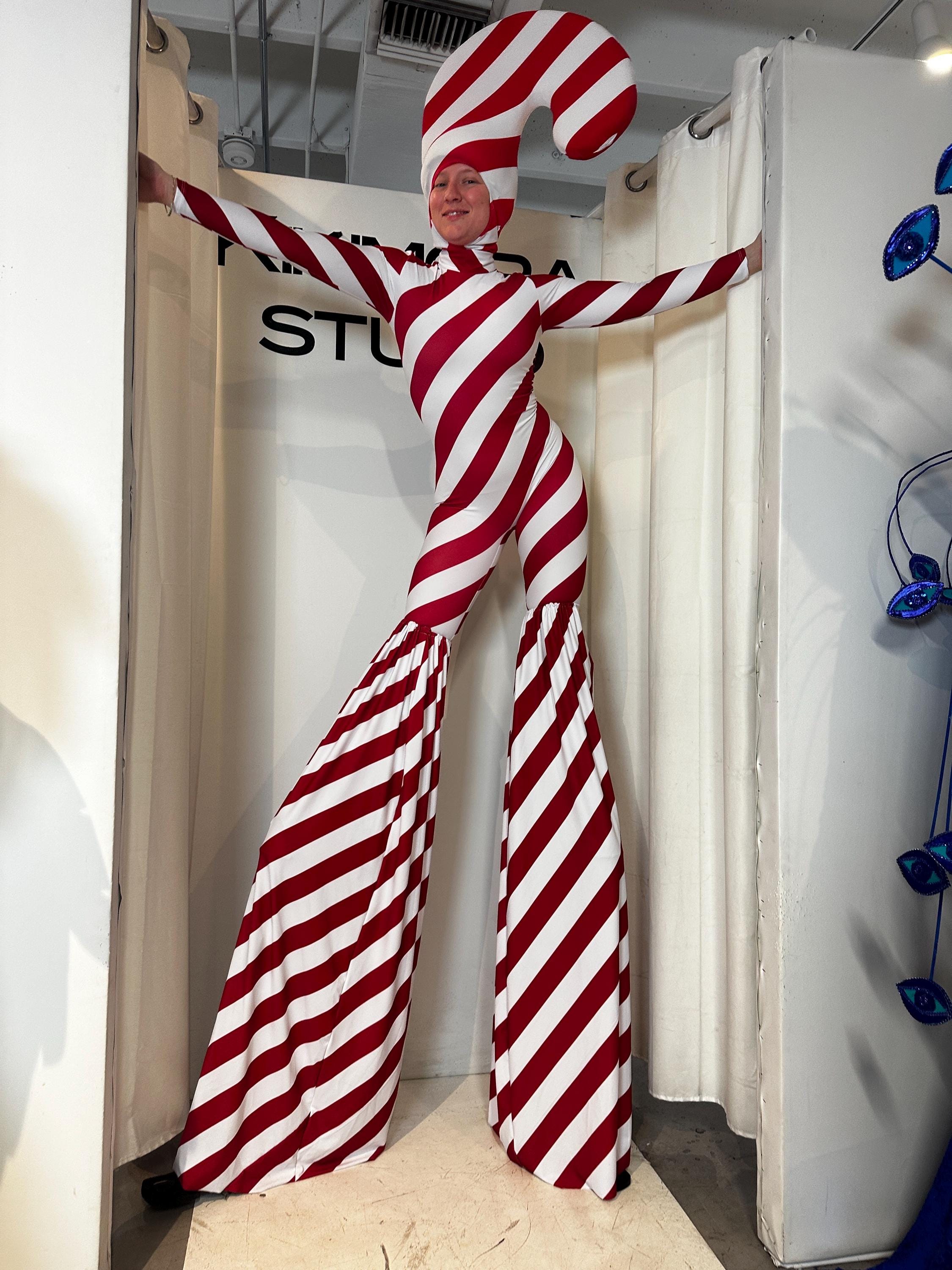 Stilt Walker. Silts covers. Christmas costume. Holiday costume