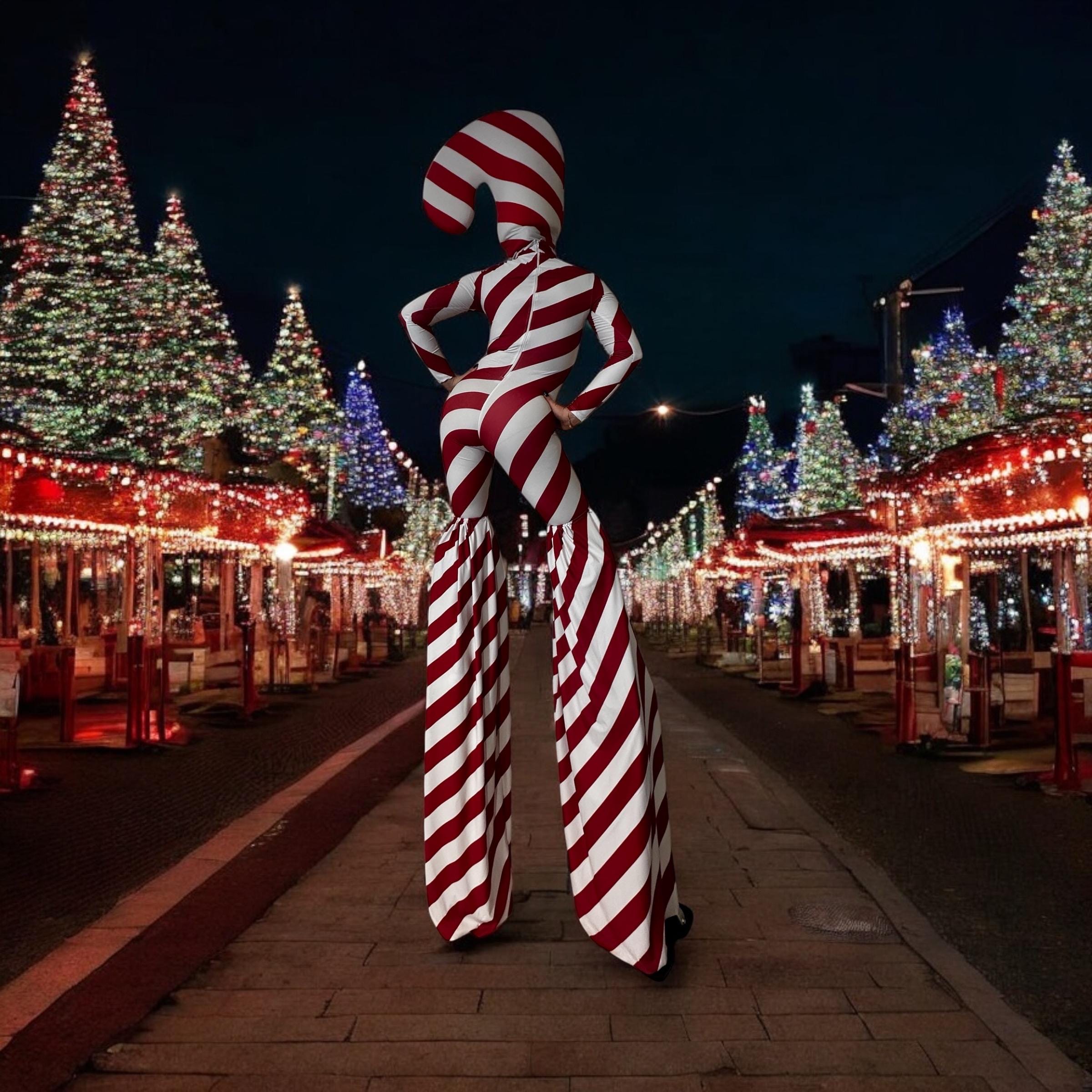 Stilt Walker. Silts covers. Christmas costume. Holiday costume