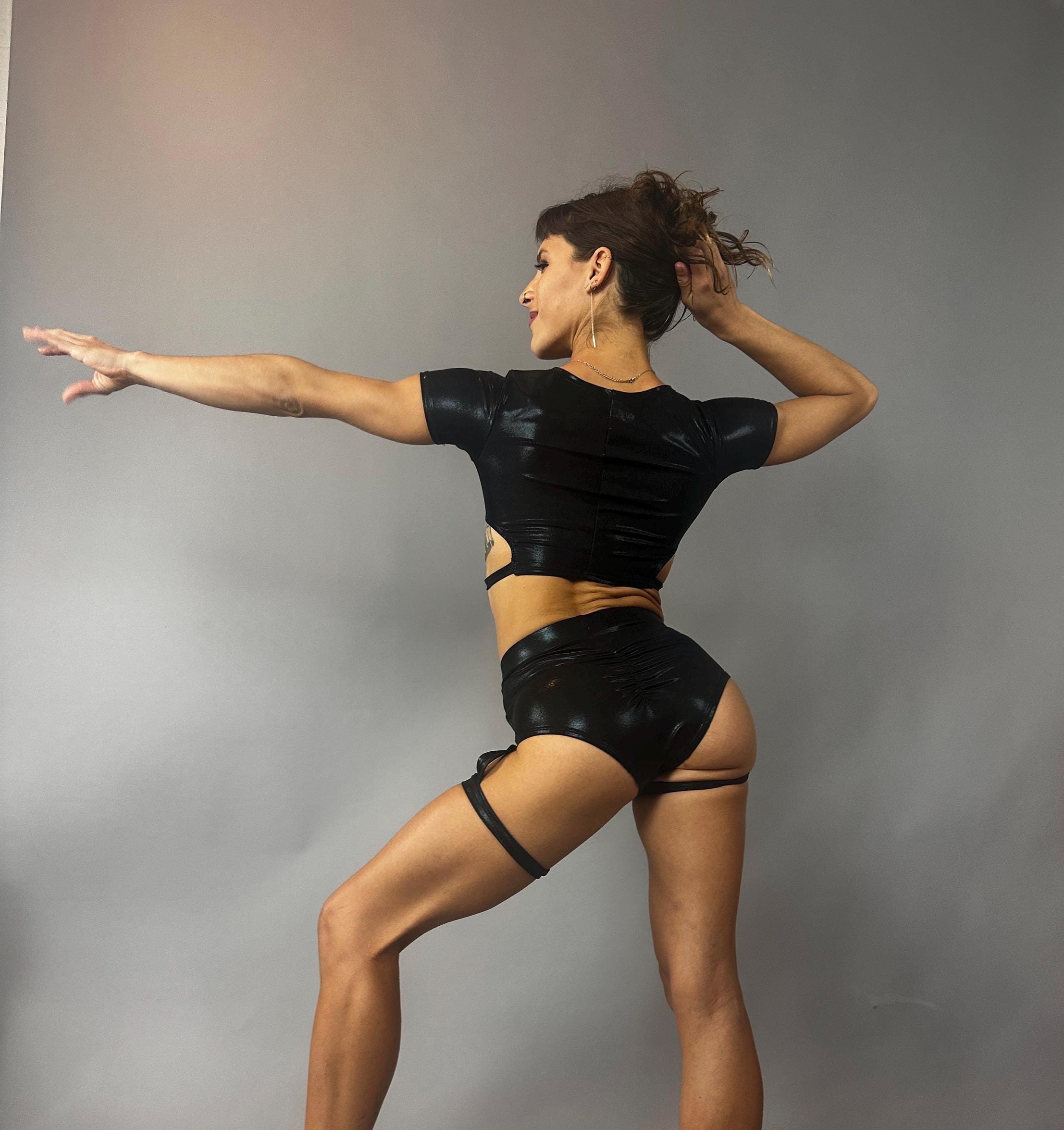 Pole dance outfit, Fire Dancer Costume, Festival Fashion Aerial Suit, Exotic Dance Outfit