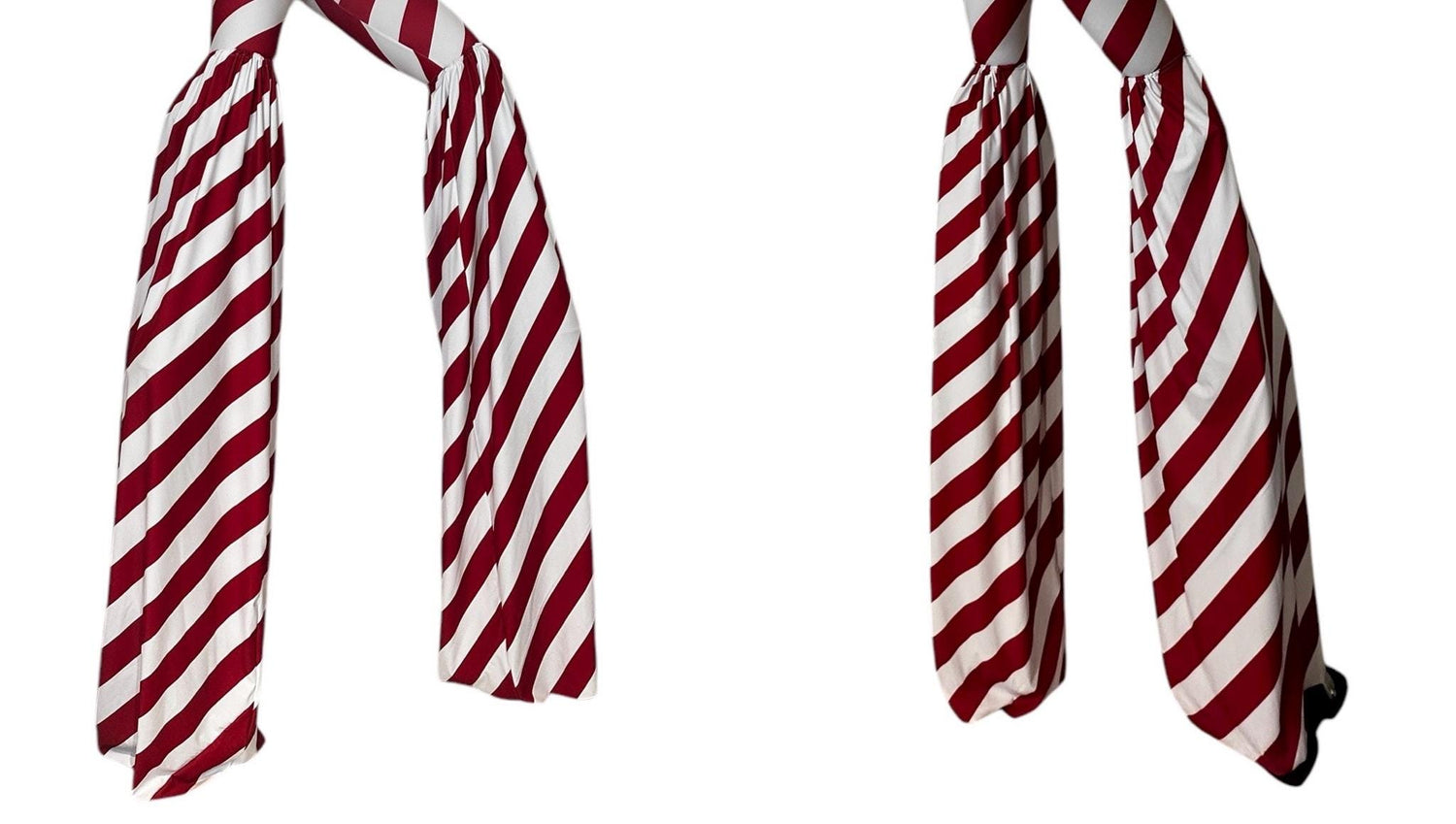 Candy Cane Stilt Cover, Red and White Stripes, Wide-Leg Pants