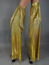 Gold Shiny Stilt Cover, Long And Flared Pant Covers